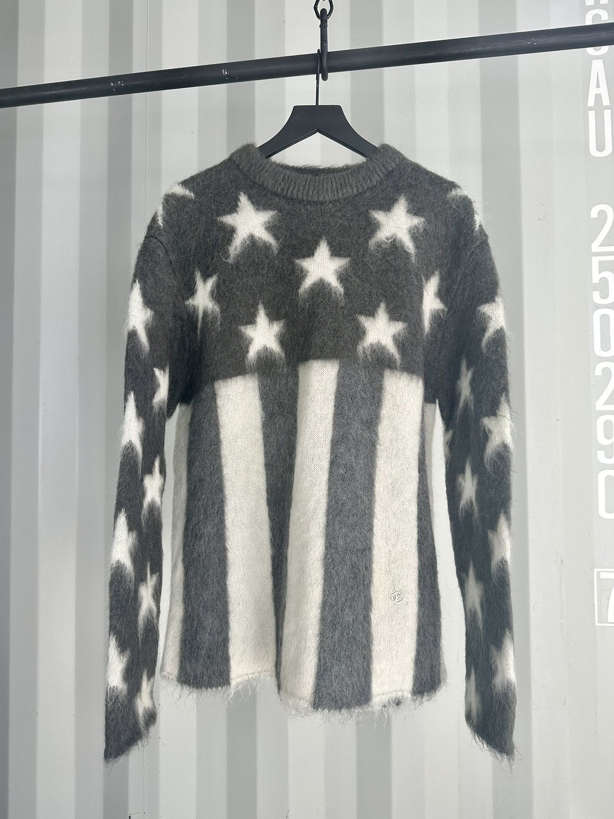 image of Louis Vuitton x Virgil Abloh Mohair Flag Sweater in Grey, Men's (Size XL)