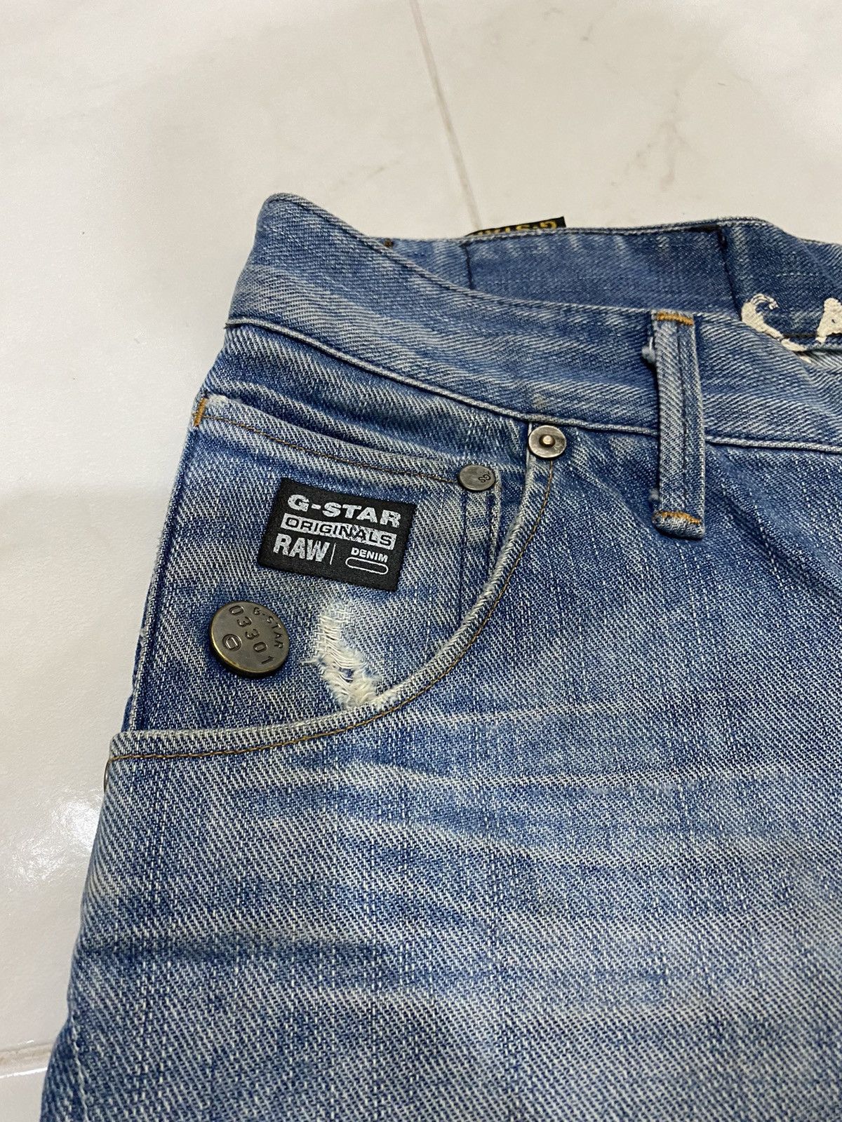 G-Star G-Star RAW 3301 Distressed Jean Size US 32 / EU 48 - 7 Thumbnail