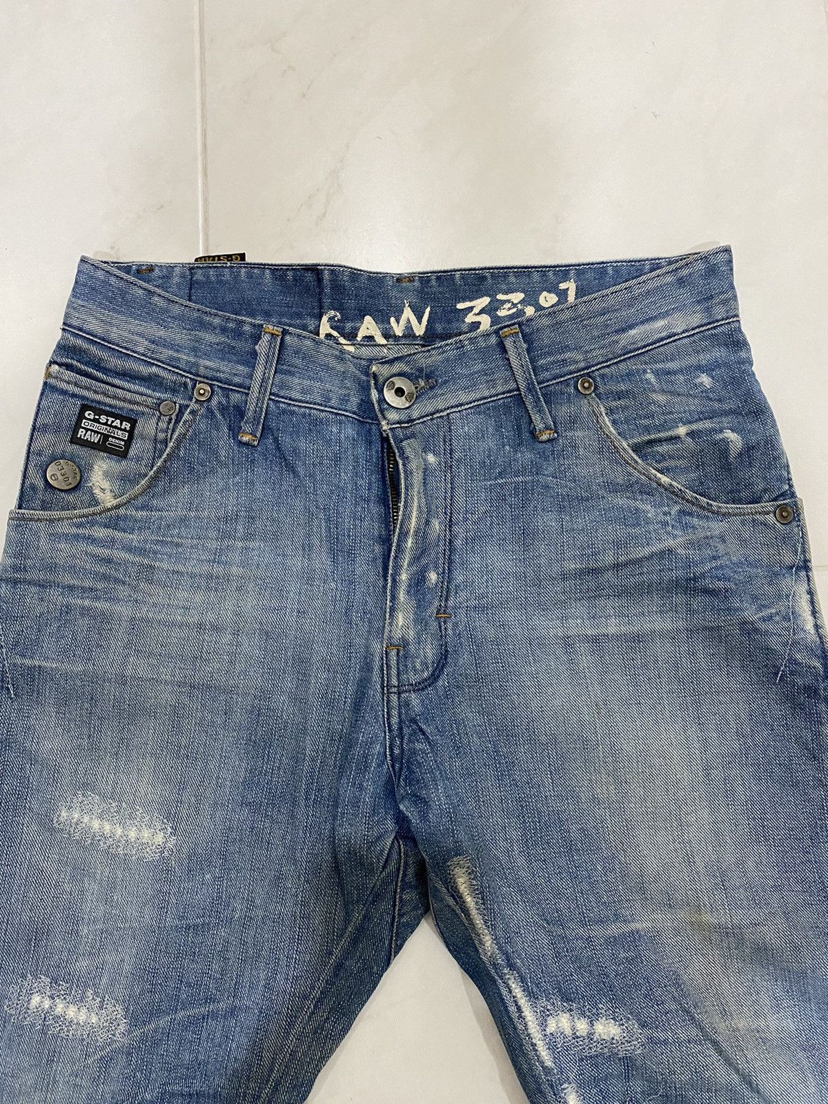 G-Star G-Star RAW 3301 Distressed Jean Size US 32 / EU 48 - 4 Thumbnail