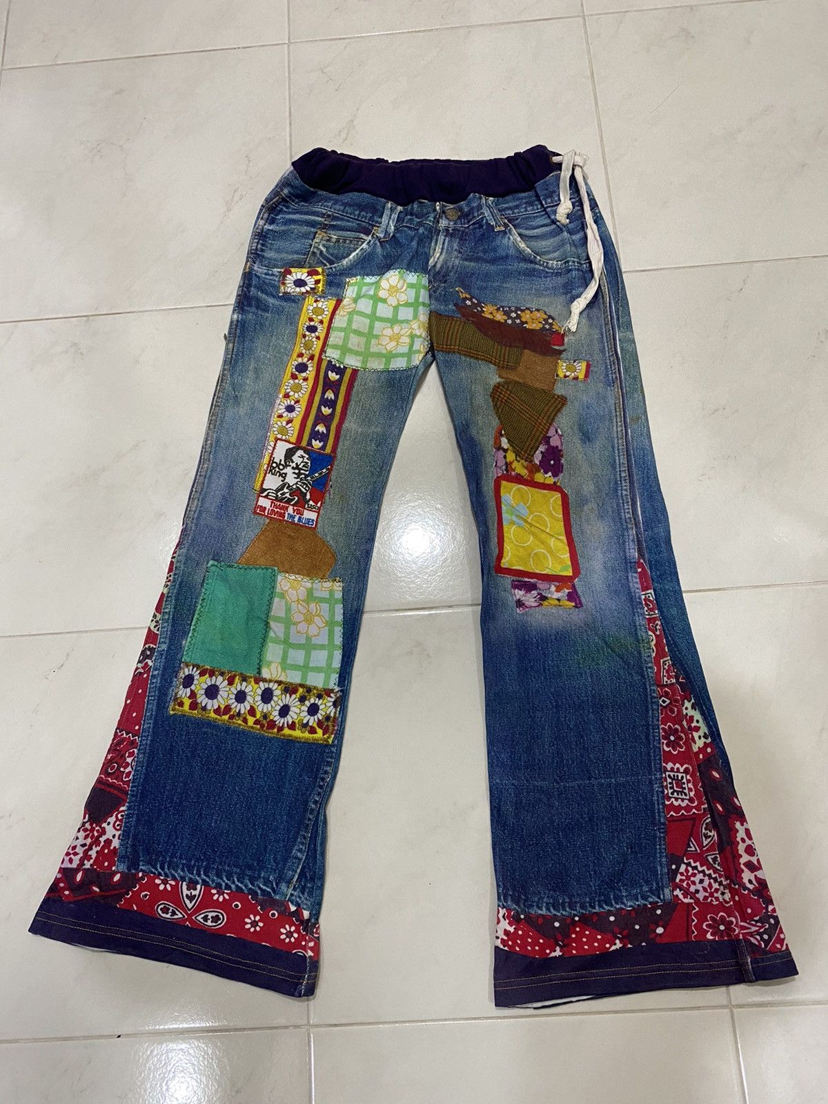 Japanese Brand Muchacha Union Made Printed Sweatpant Size 30" / US 8 / IT 44 - 2 Thumbnail