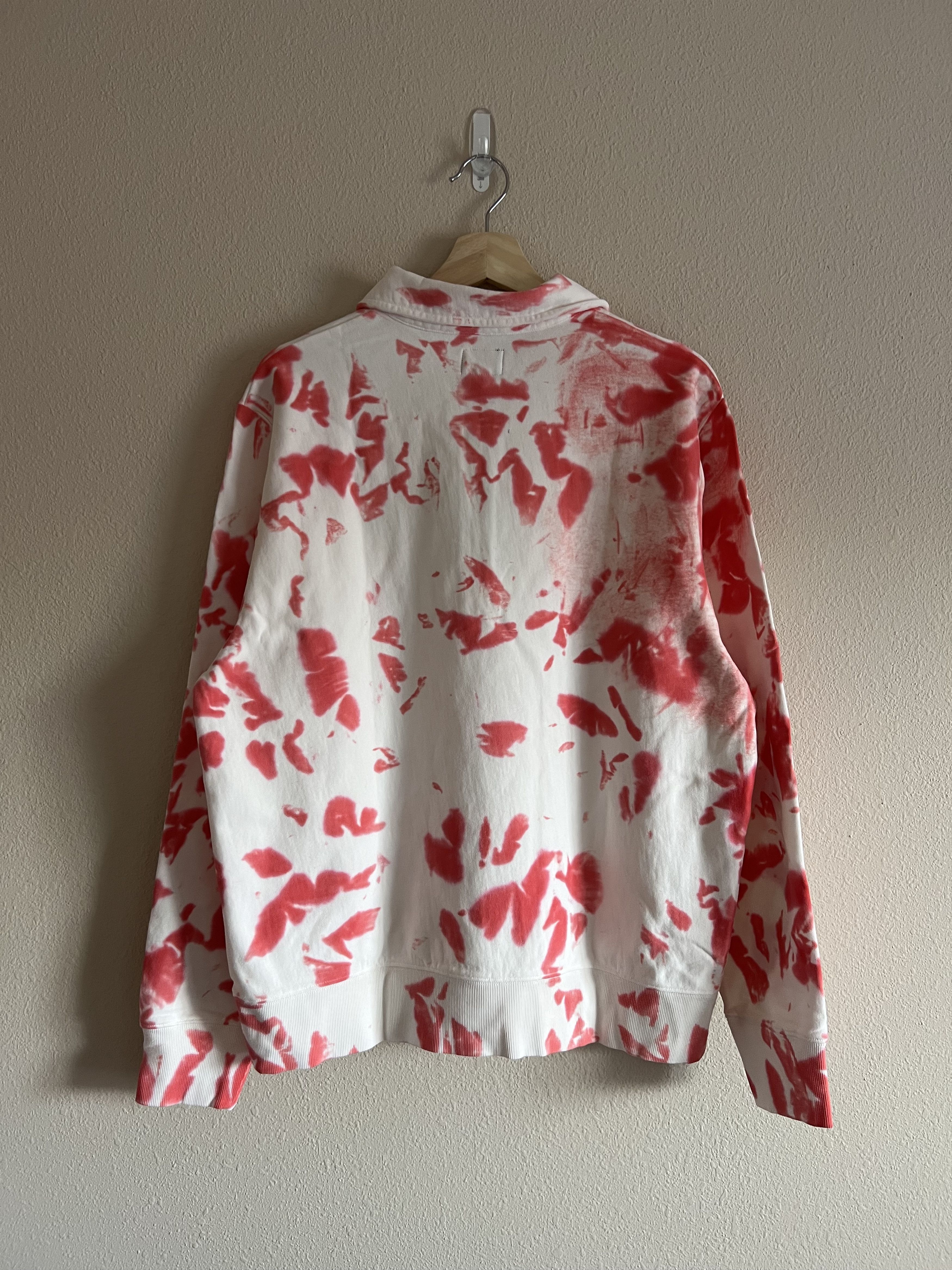 Noah Noah Splatter Dye Half Zip Pullover in Red Size US L / EU 52-54 / 3 - 4 Thumbnail