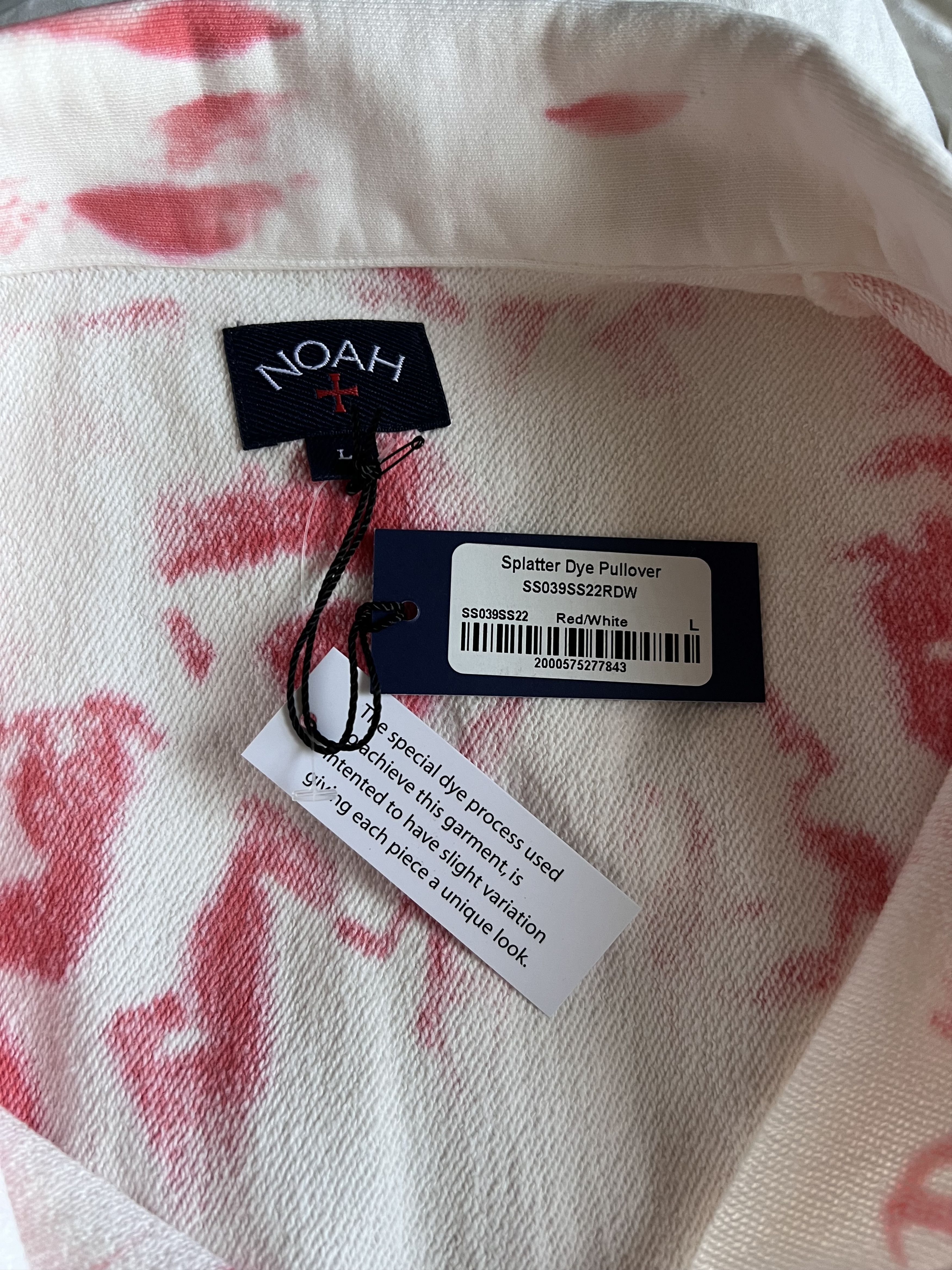 Noah Noah Splatter Dye Half Zip Pullover in Red Size US L / EU 52-54 / 3 - 6 Thumbnail