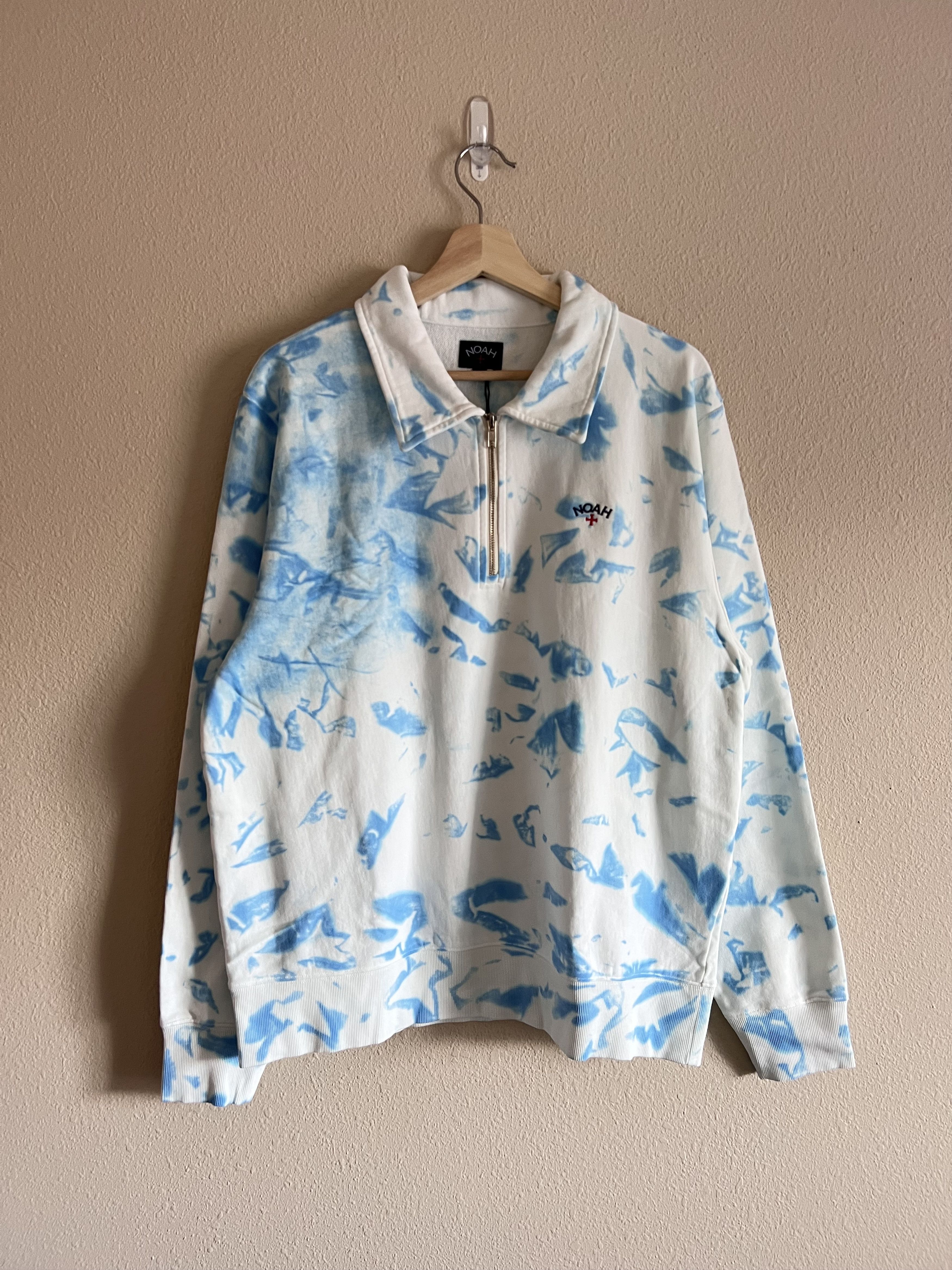 Noah Noah Splatter Dye Half Zip Pullover in Blue Size US L / EU 52-54 / 3 - 1 Thumbnail