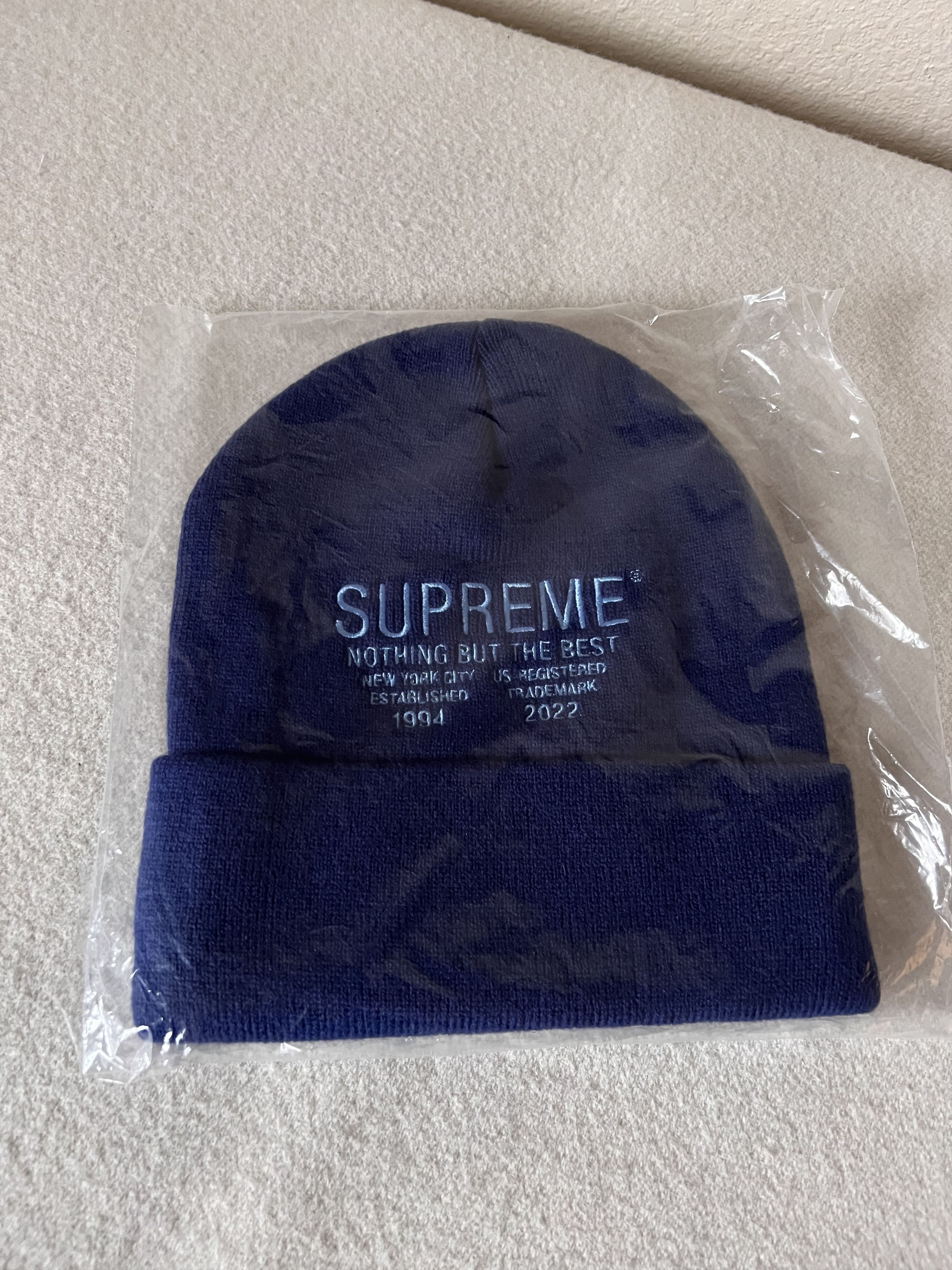 Pre-owned Supreme Nothing But The Best Beanie In Navy