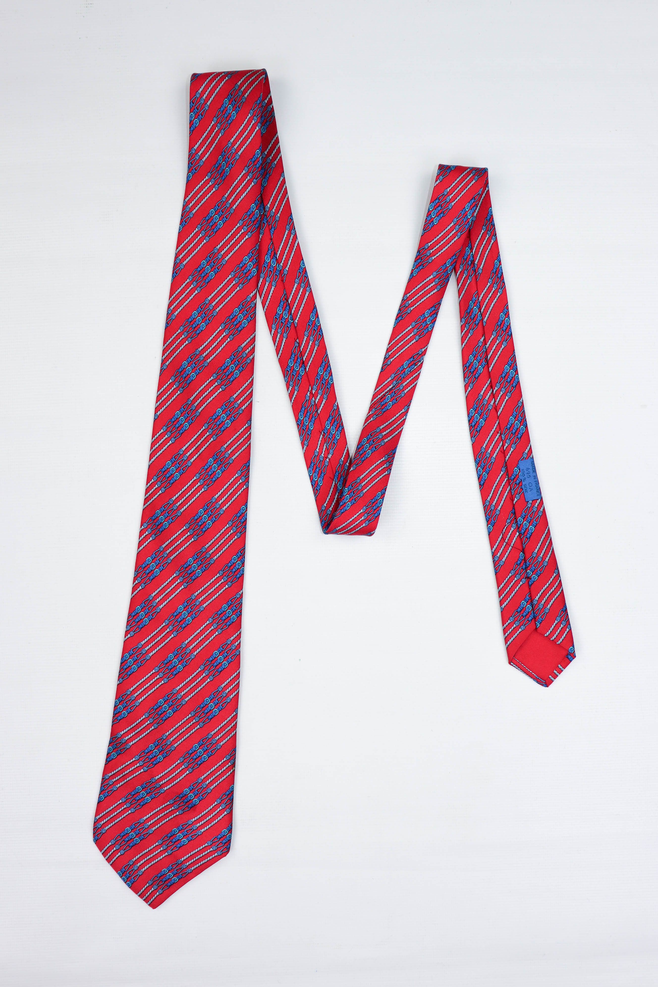 Hermes Hermes Paris Vintage Buckle Pattern Print Graphics Silk Tie Size ONE SIZE - 1 Thumbnail