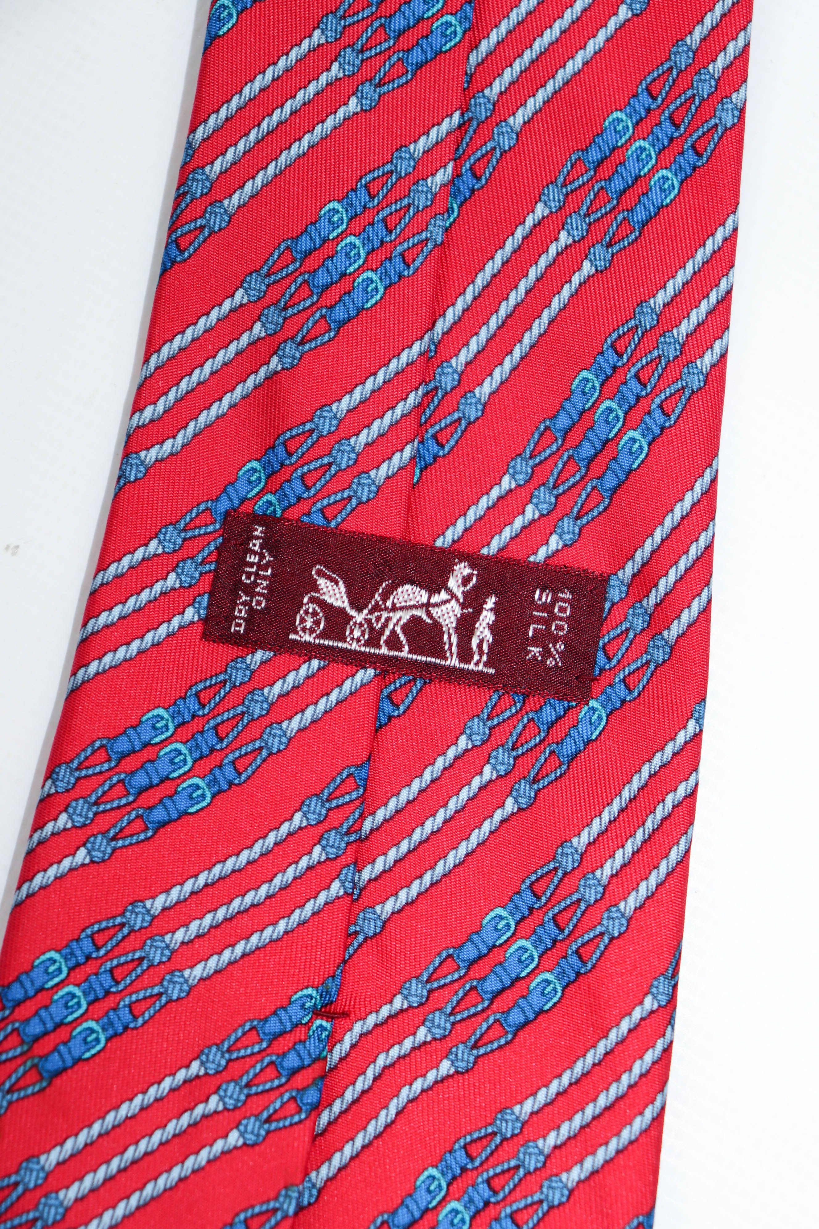 Hermes Hermes Paris Vintage Buckle Pattern Print Graphics Silk Tie Size ONE SIZE - 13 Thumbnail
