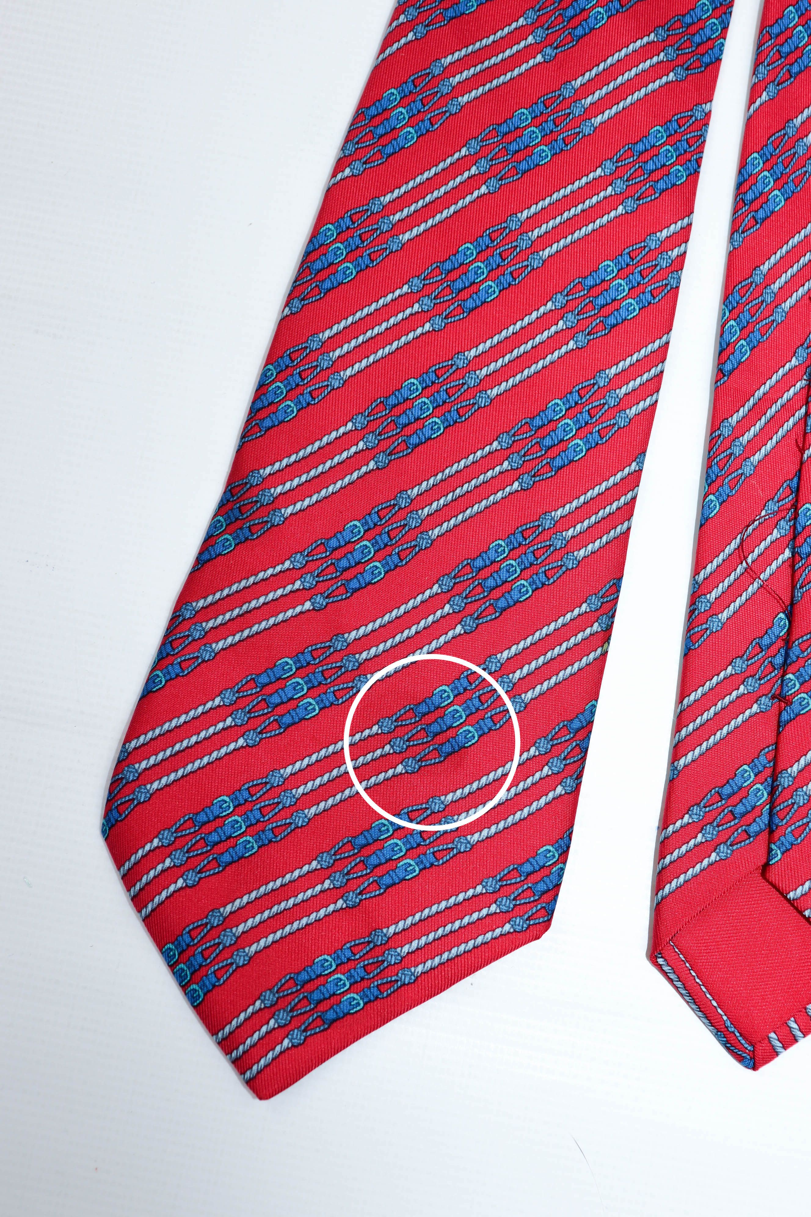 Hermes Hermes Paris Vintage Buckle Pattern Print Graphics Silk Tie Size ONE SIZE - 6 Thumbnail