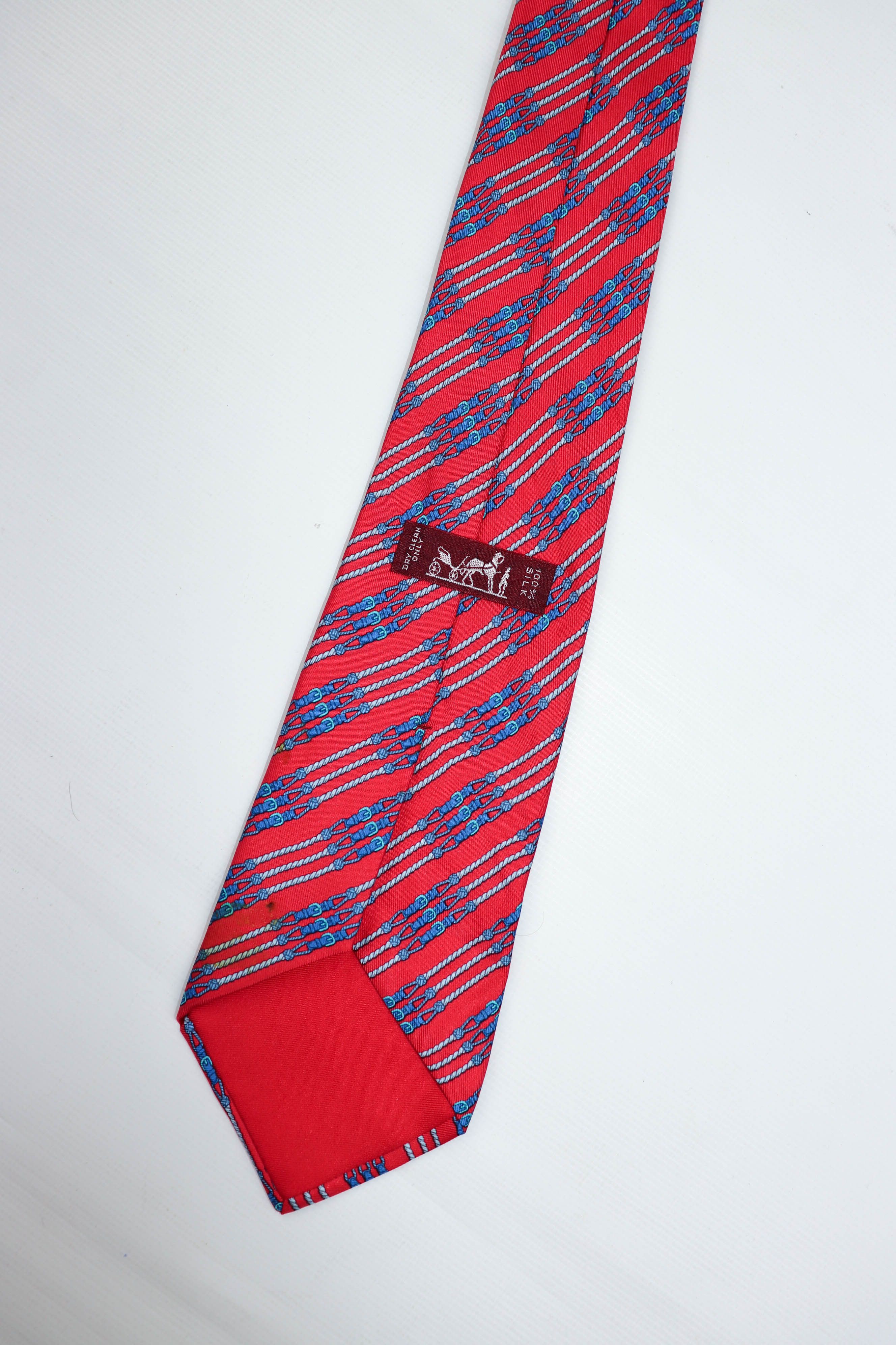 Hermes Hermes Paris Vintage Buckle Pattern Print Graphics Silk Tie Size ONE SIZE - 9 Thumbnail