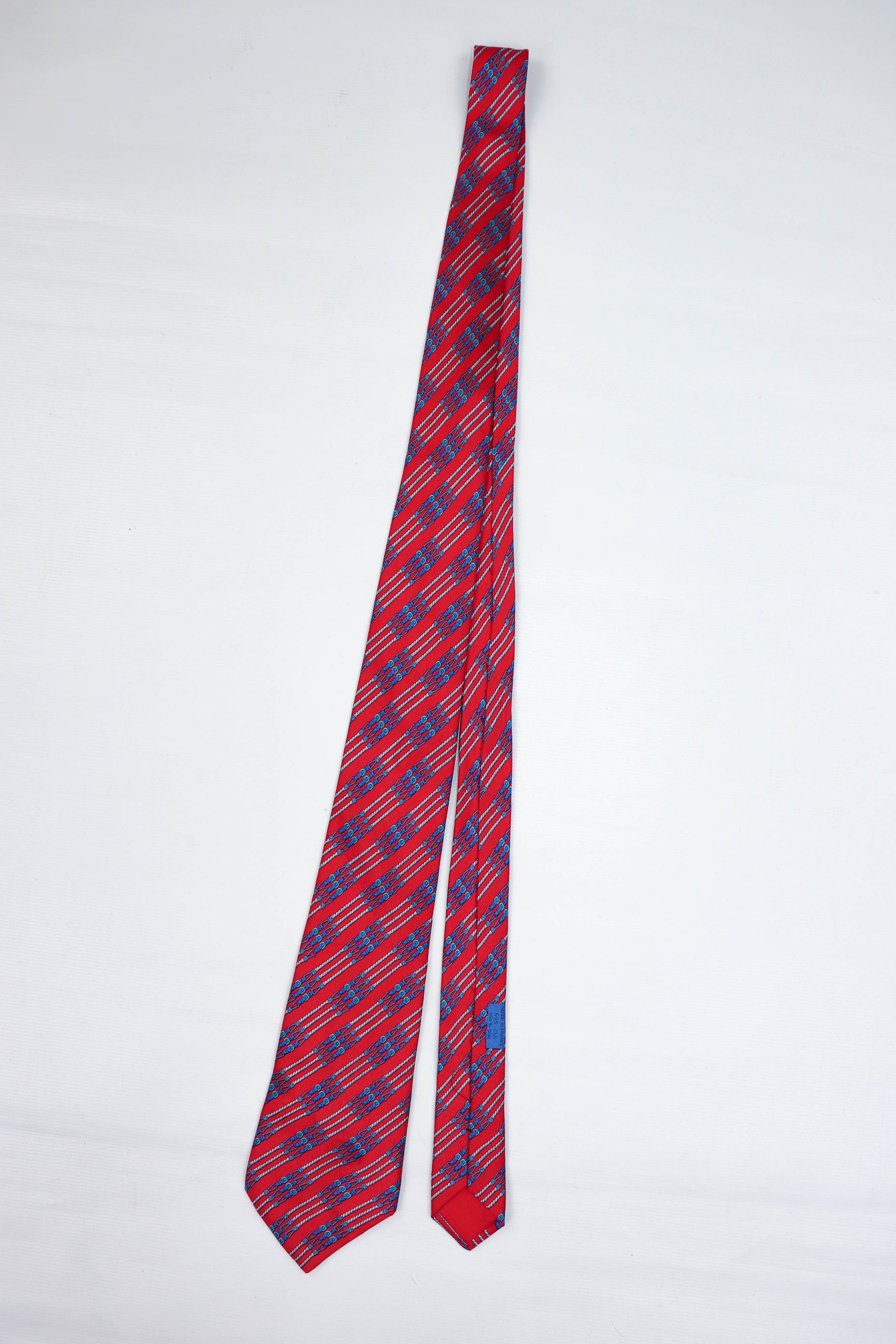 Hermes Hermes Paris Vintage Buckle Pattern Print Graphics Silk Tie Size ONE SIZE - 2 Thumbnail