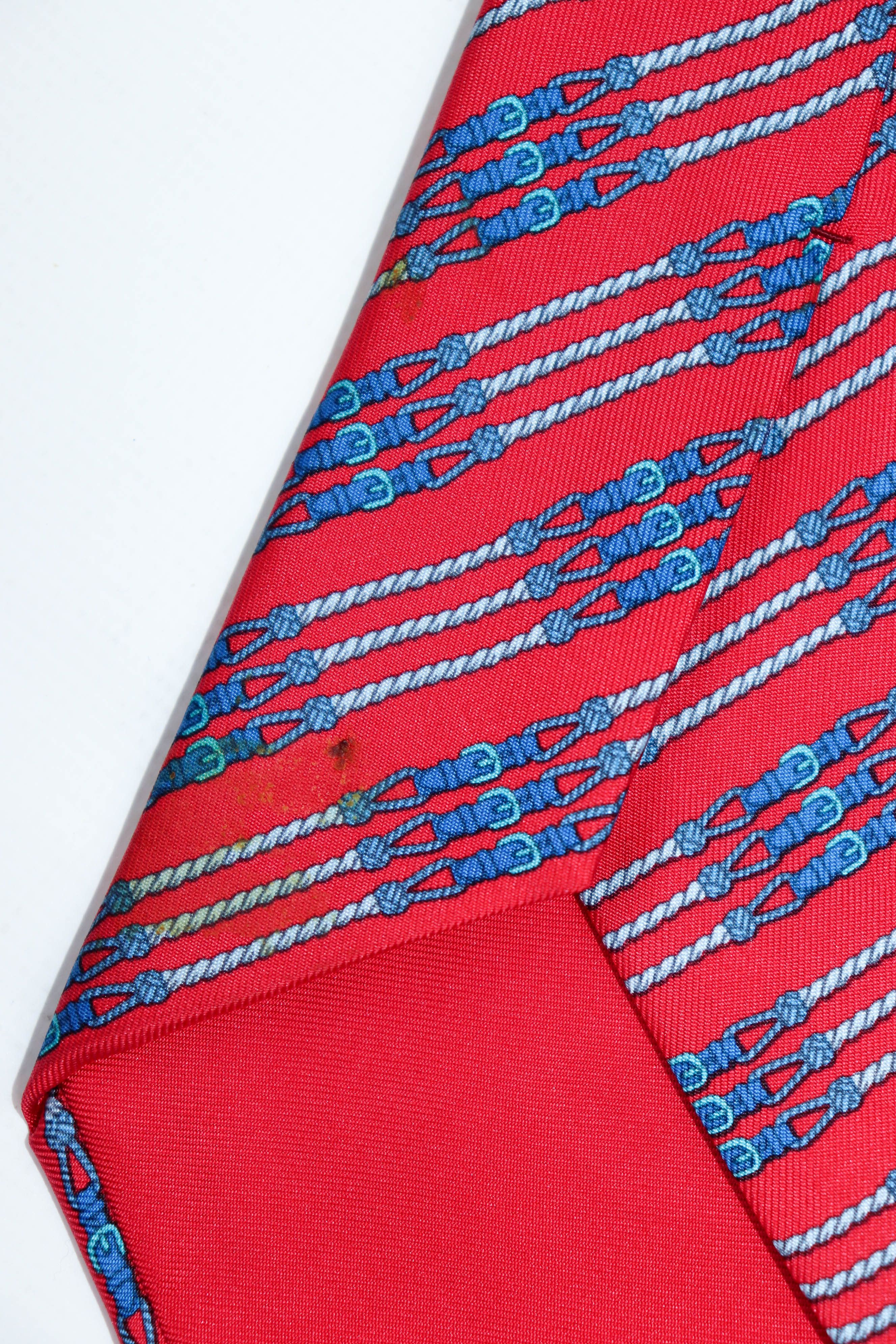 Hermes Hermes Paris Vintage Buckle Pattern Print Graphics Silk Tie Size ONE SIZE - 11 Thumbnail