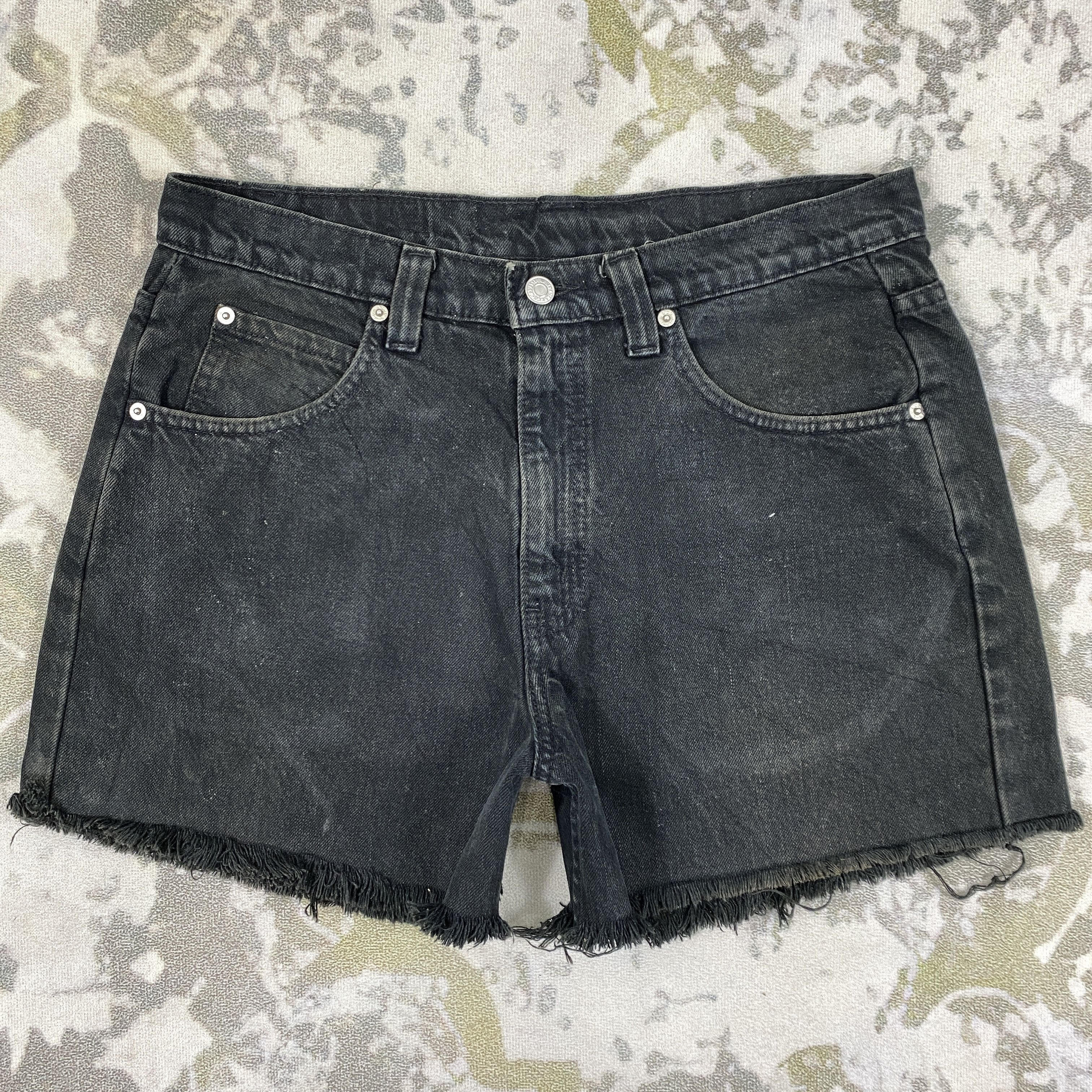 Black Denim Vintage Levi's Baggy Short Jeans 34x4.5 -JN2716