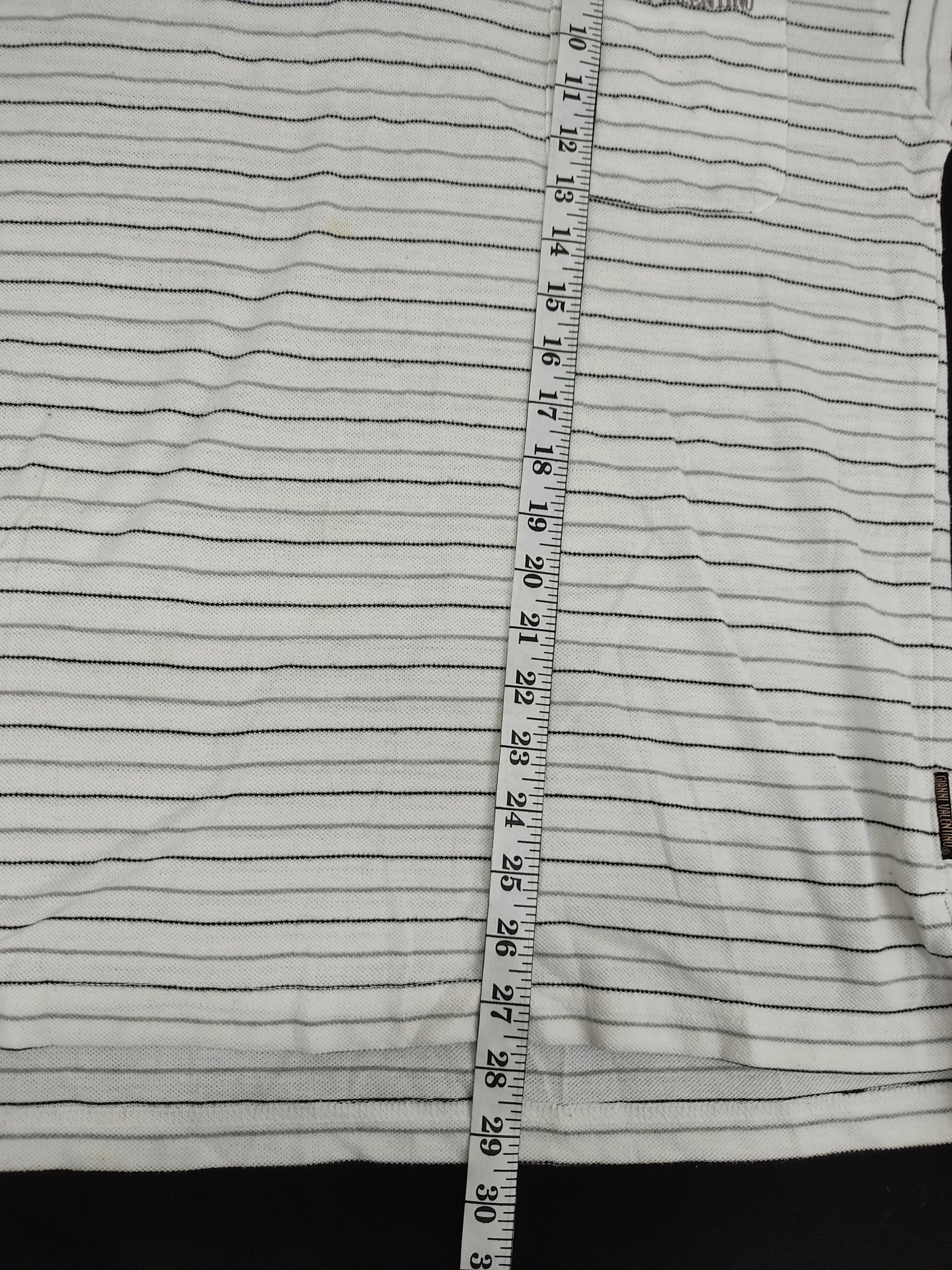 Designer Gianni Valentino Italy Polo Tee T-shirt Striped Design Size US L / EU 52-54 / 3 - 7 Thumbnail