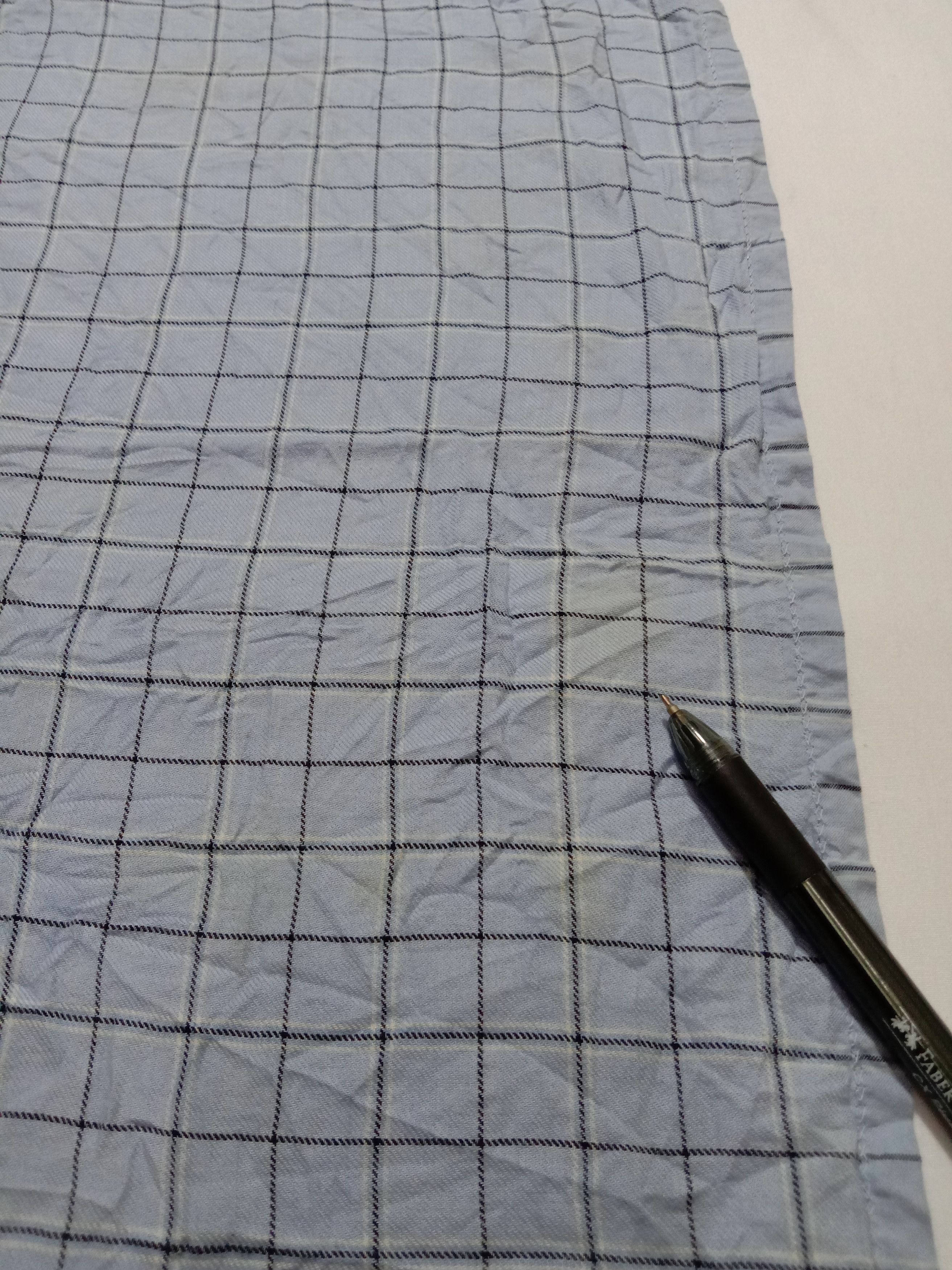 Designer Sky Blue Handkerchief Simple And Nice Check Design Size ONE SIZE - 3 Thumbnail