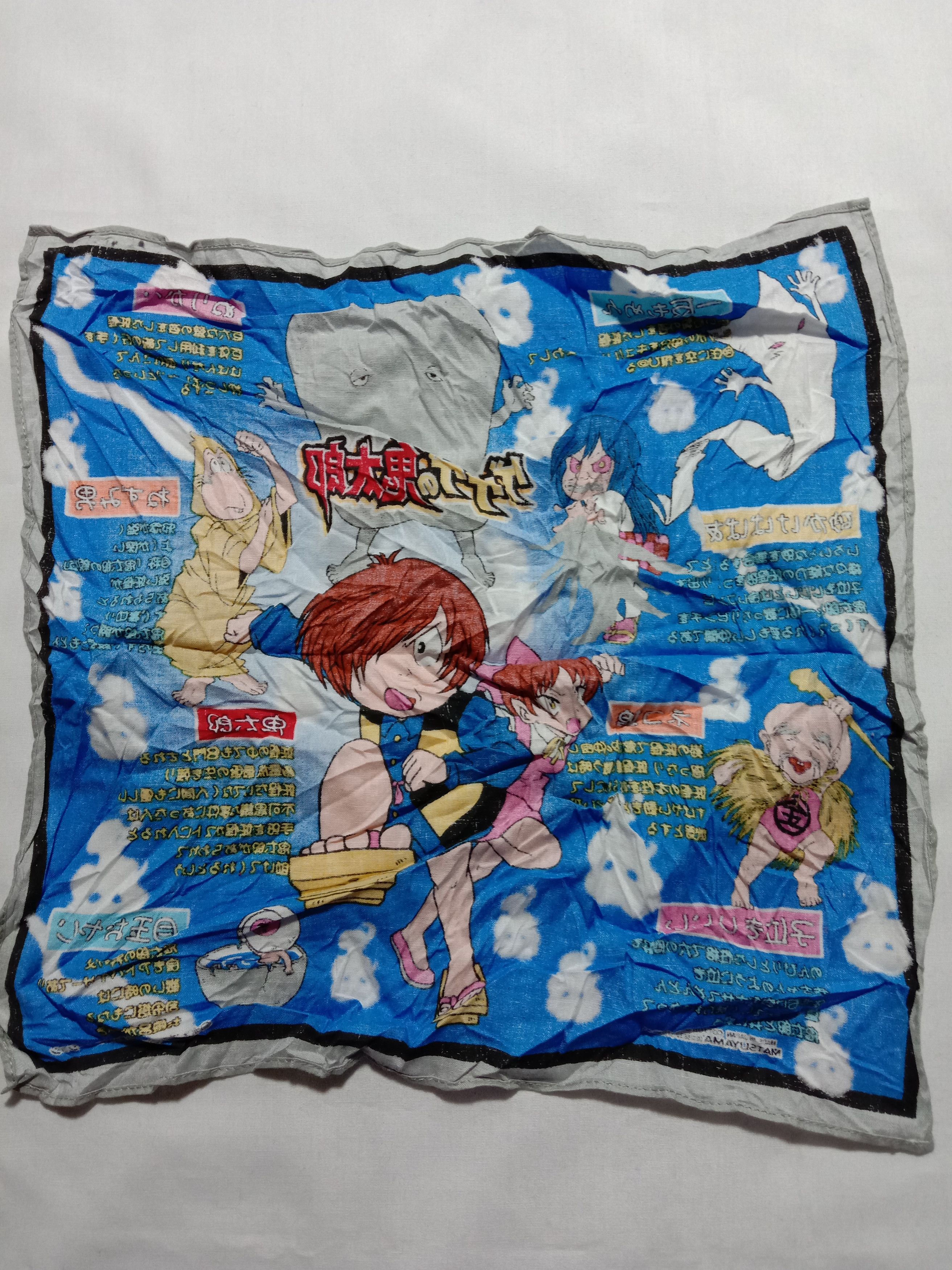 image of Anima x Cartoon Network Anime Cartoon Bandana Handkerchief Gegege No Kitaro in Blue, Men's
