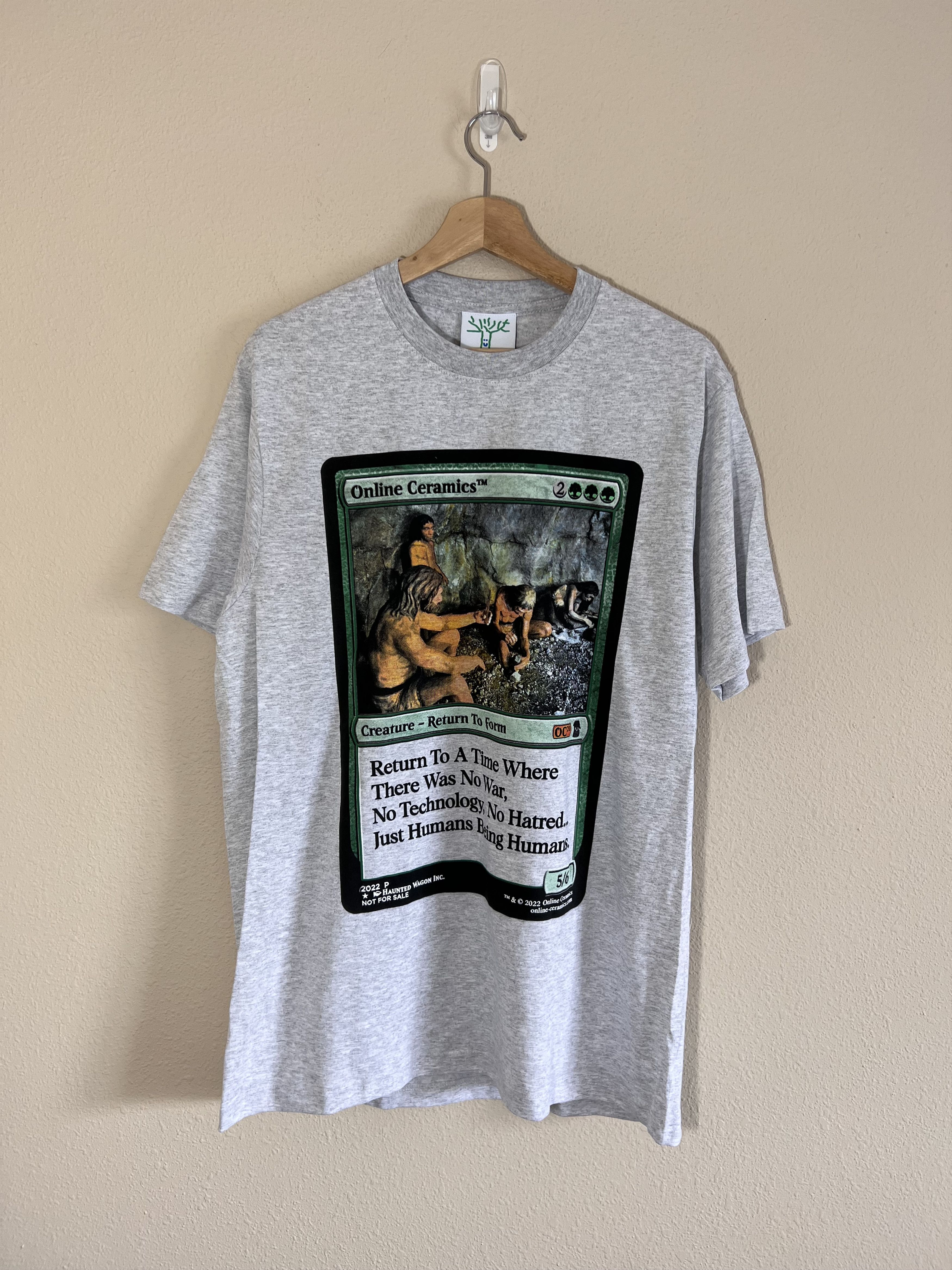 image of Online Ceramics Human Beings Tee In Grey, Men's (Size Small)