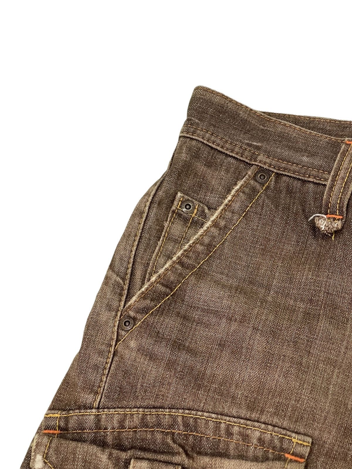 Japanese Brand Flare Cargo Jeans Edwin Bush Denim Wide Leg 8🟦 Size US 31 - 11 Thumbnail
