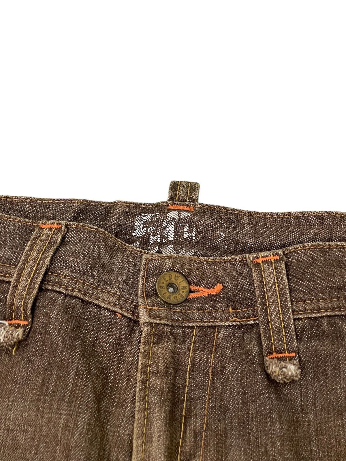 Japanese Brand Flare Cargo Jeans Edwin Bush Denim Wide Leg 8🟦 Size US 31 - 6 Thumbnail