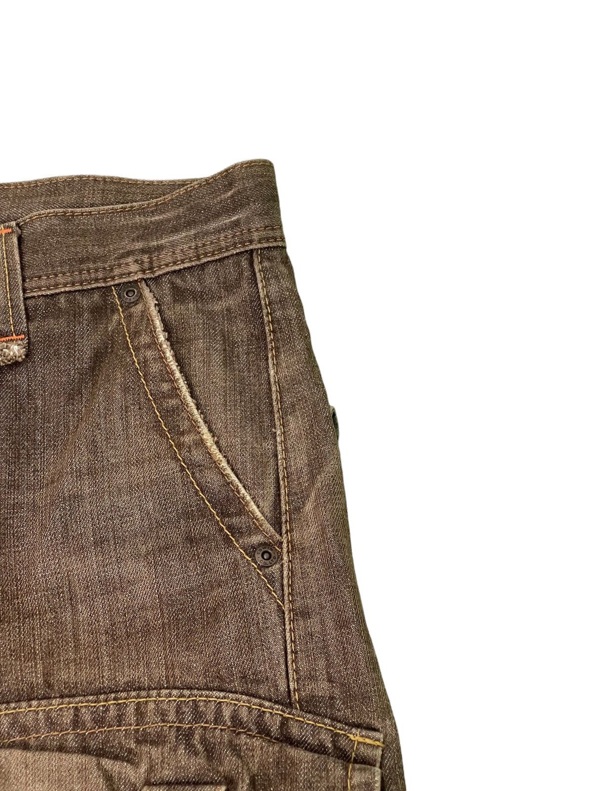 Japanese Brand Flare Cargo Jeans Edwin Bush Denim Wide Leg 8🟦 Size US 31 - 12 Thumbnail