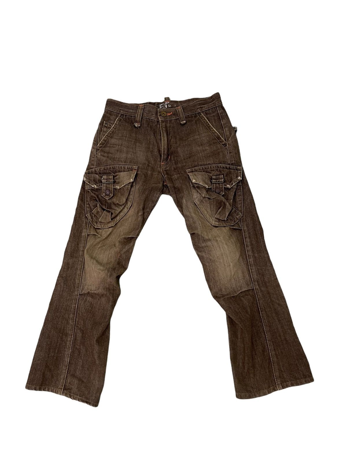 Flare Cargo Jeans Edwin Bush Denim Wide Leg 8🟦