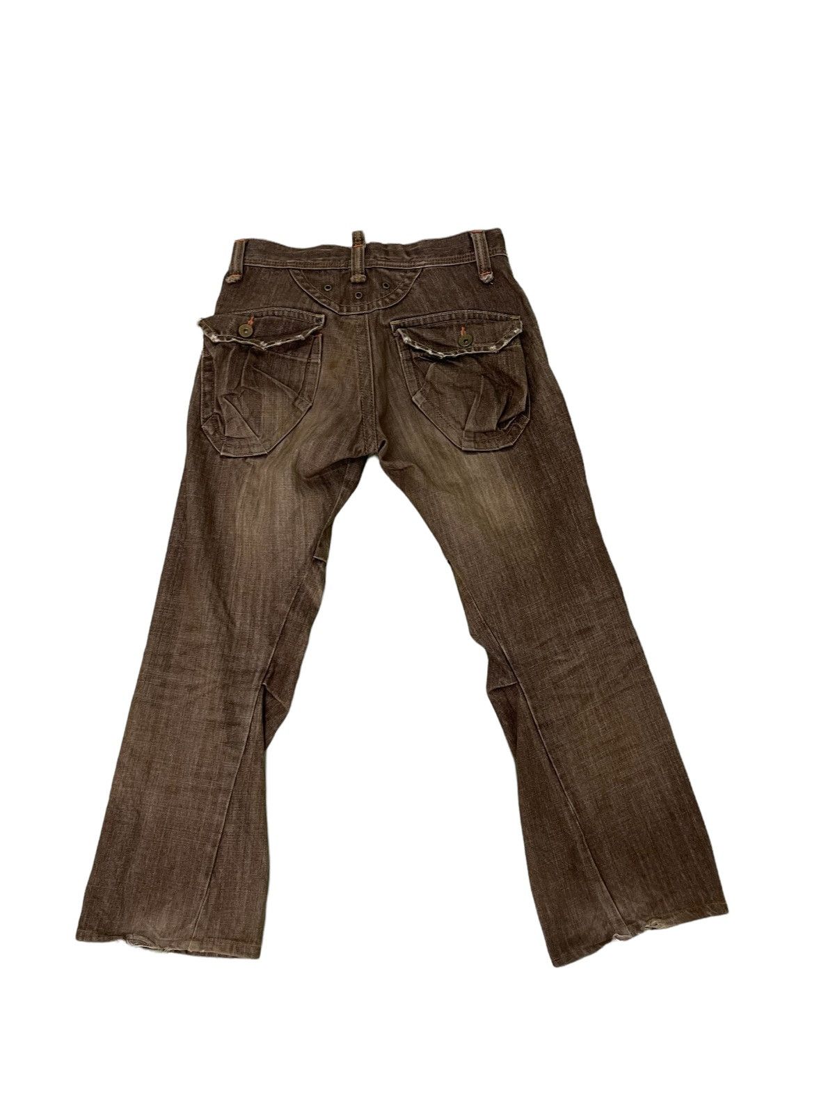 Japanese Brand Flare Cargo Jeans Edwin Bush Denim Wide Leg 8🟦 Size US 31 - 7 Thumbnail