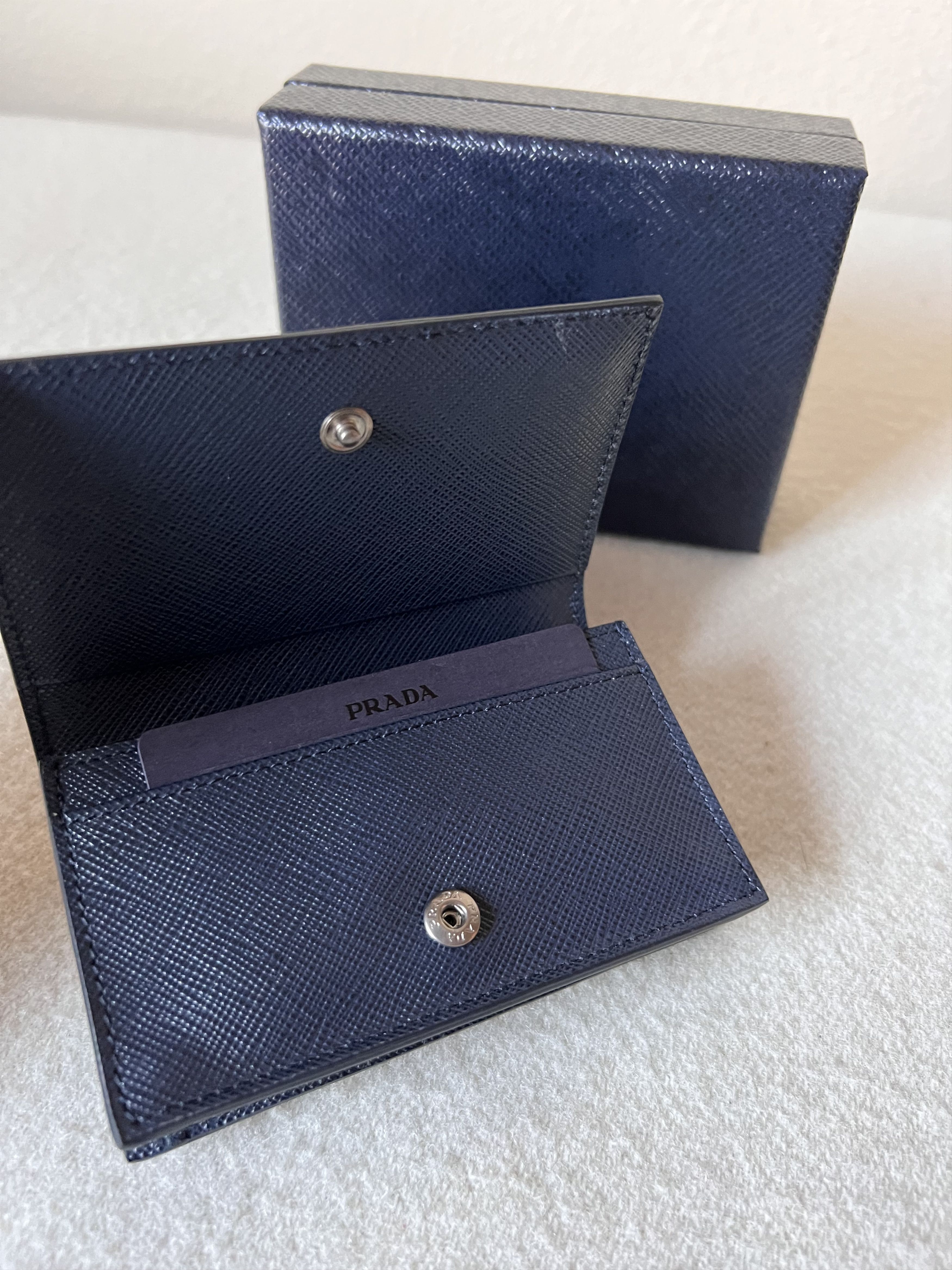 Prada Prada Saffiano Leather Logo Wallet in Black Size ONE SIZE - 4 Thumbnail
