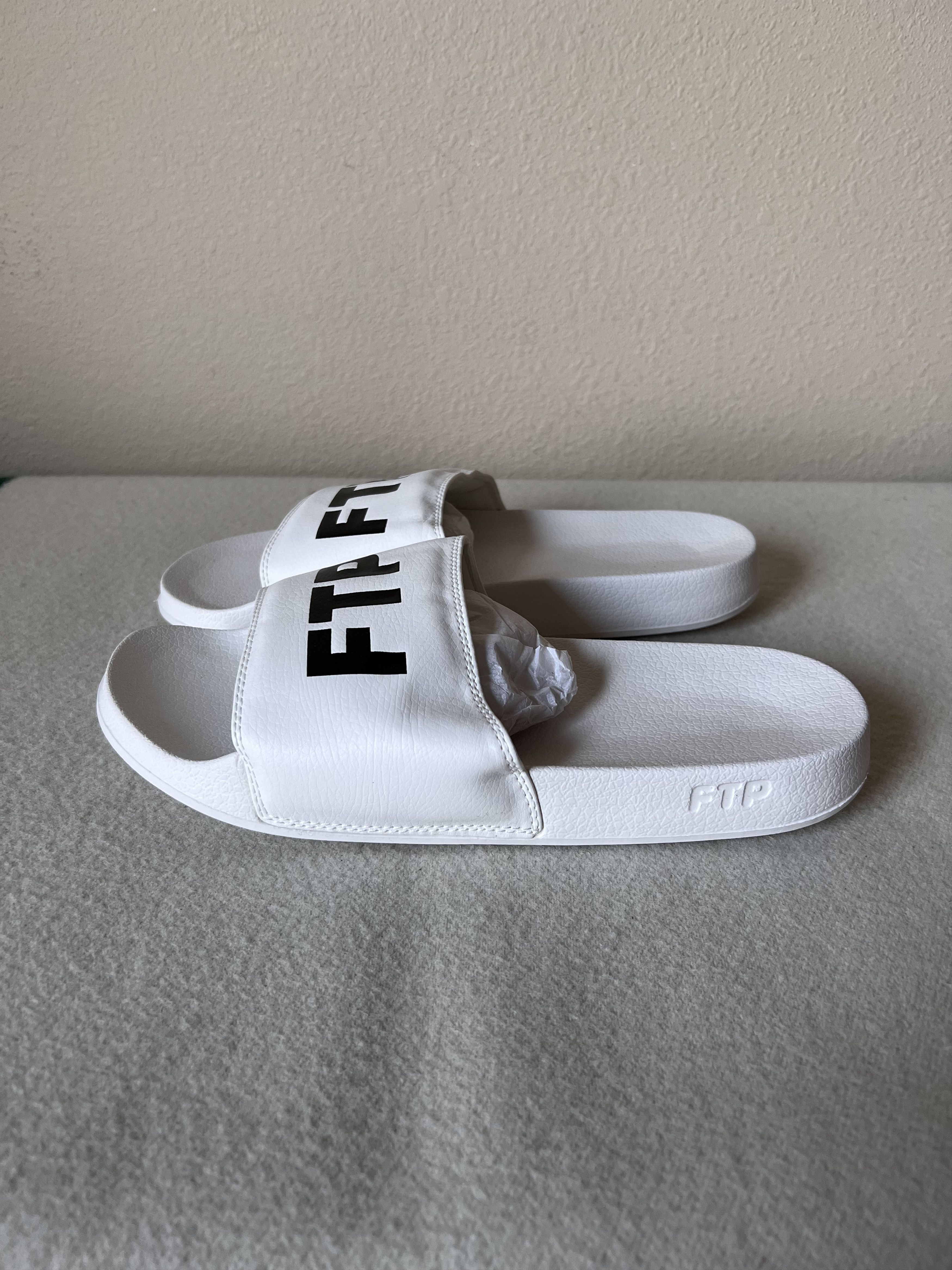 Fuck The Population Fuck the Population Logo Slides in White Size US 9 / EU 42 - 3 Thumbnail