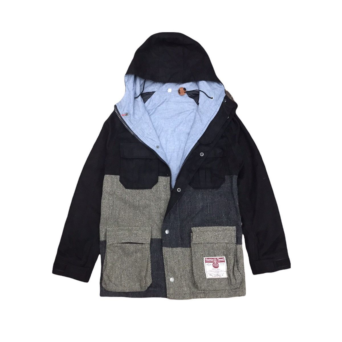 Harris Tweed Patchwork Parka Junya Style Jacket