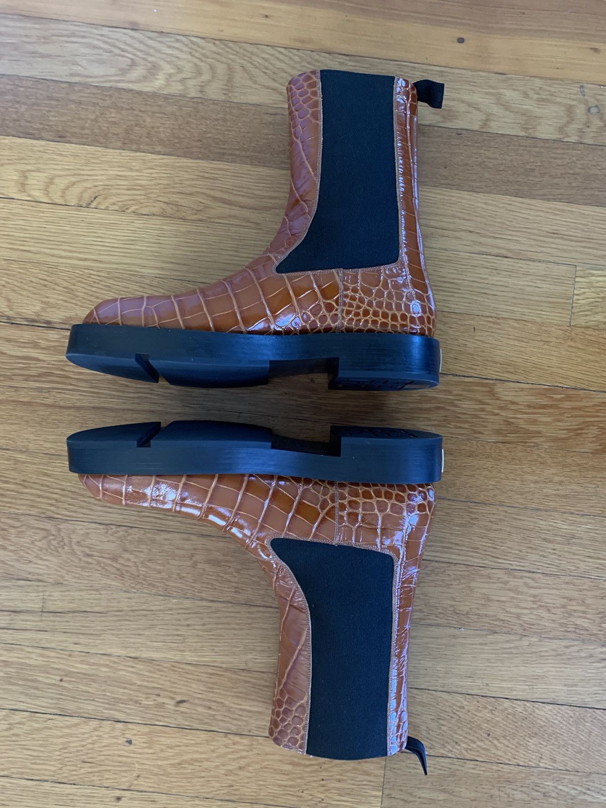 Givenchy Brown Crocodile Print Leather Boots Size US 9 / EU 42 - 2 Thumbnail
