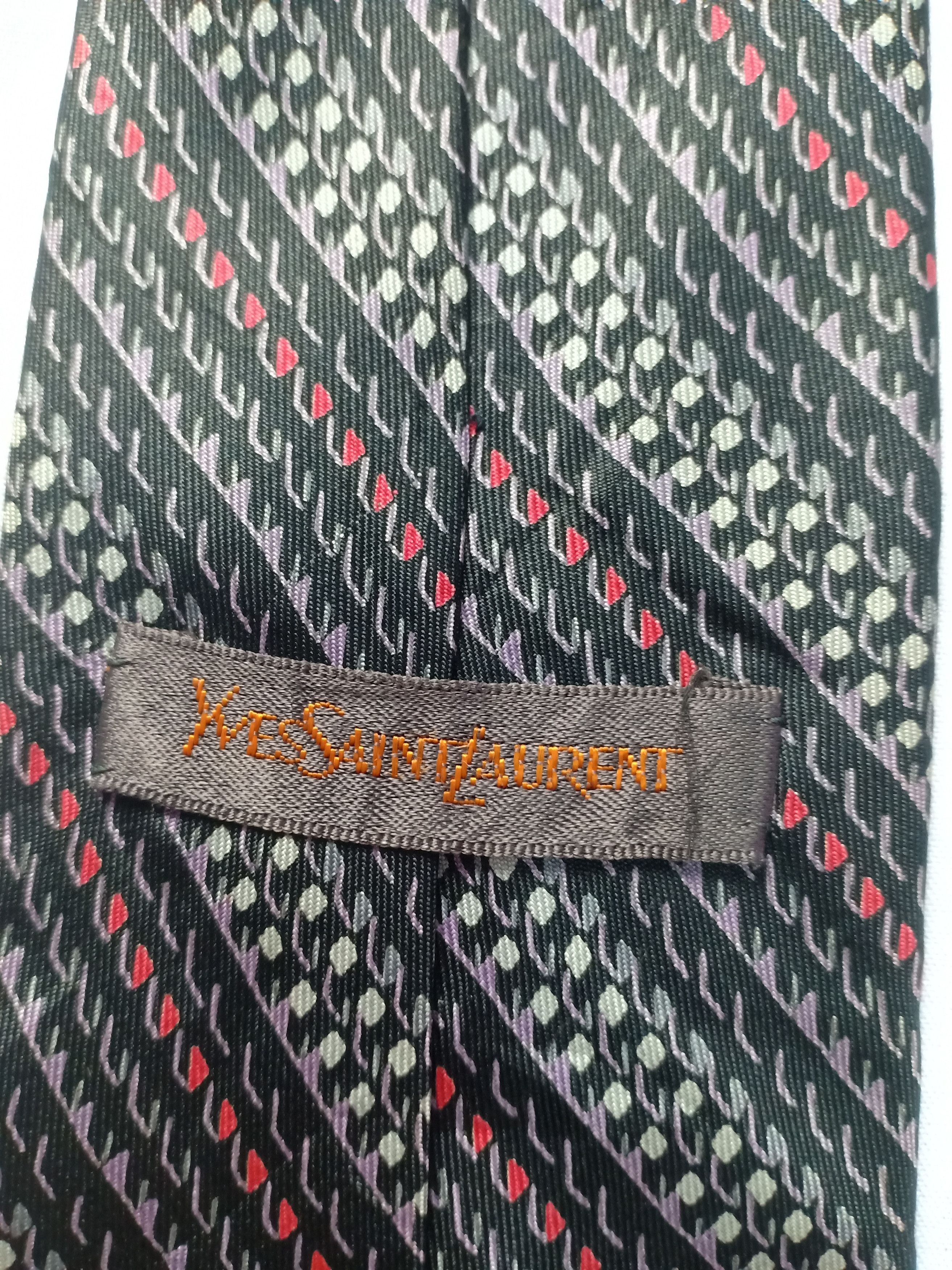 Vintage YSL Neck Tie Art Striped Symmetrical Size ONE SIZE - 4 Thumbnail