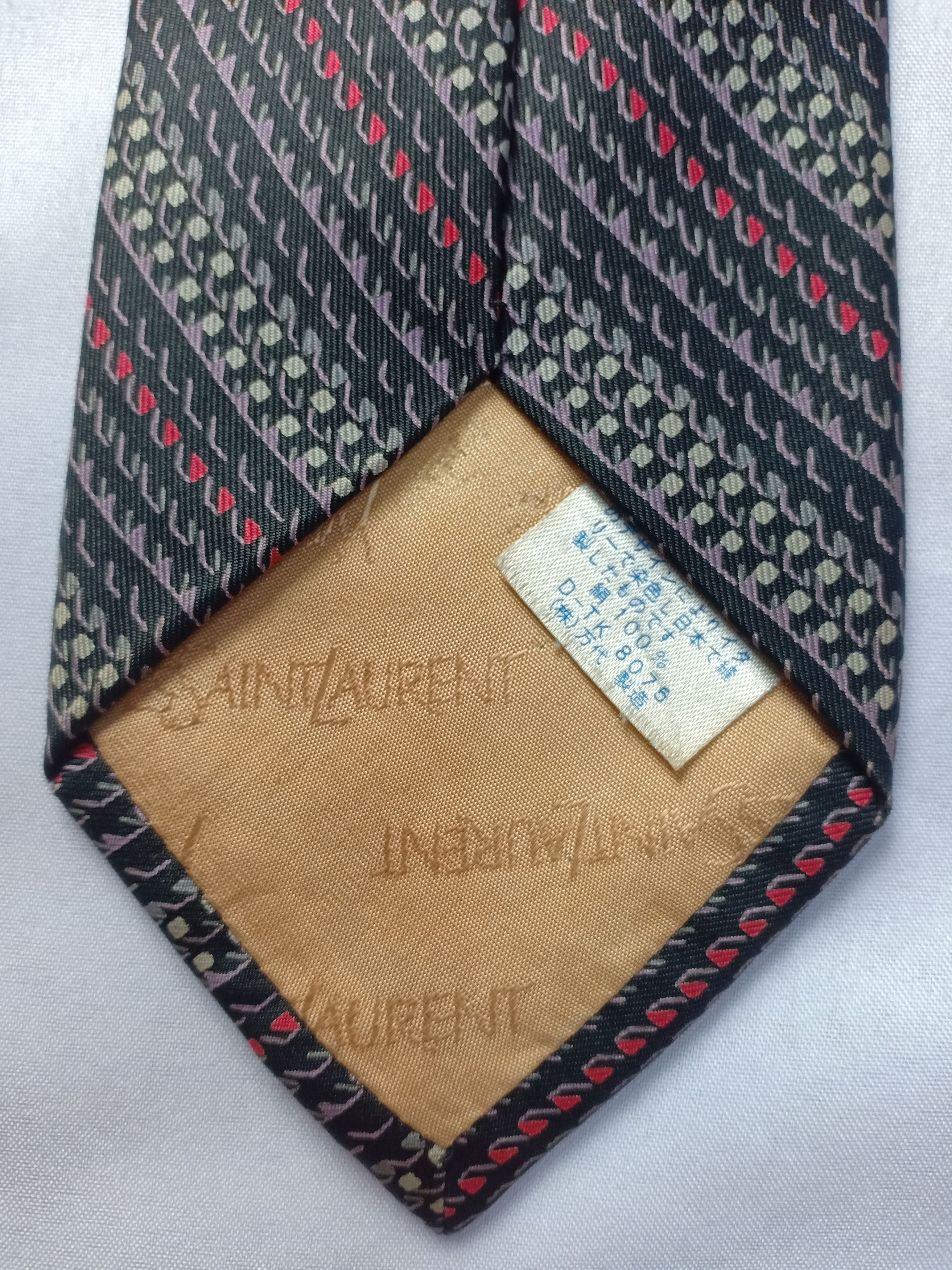 Vintage YSL Neck Tie Art Striped Symmetrical Size ONE SIZE - 5 Thumbnail
