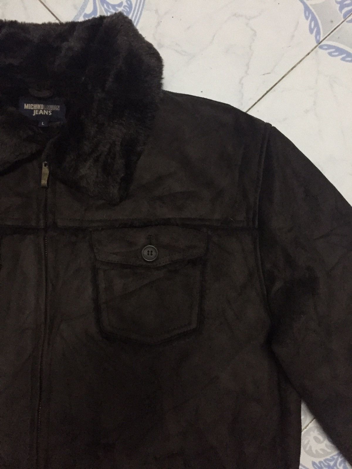 Michiko Koshino Michiko London Jeans Hairy Fleece Collar & Inner Jacket Size US L / EU 52-54 / 3 - 6 Thumbnail