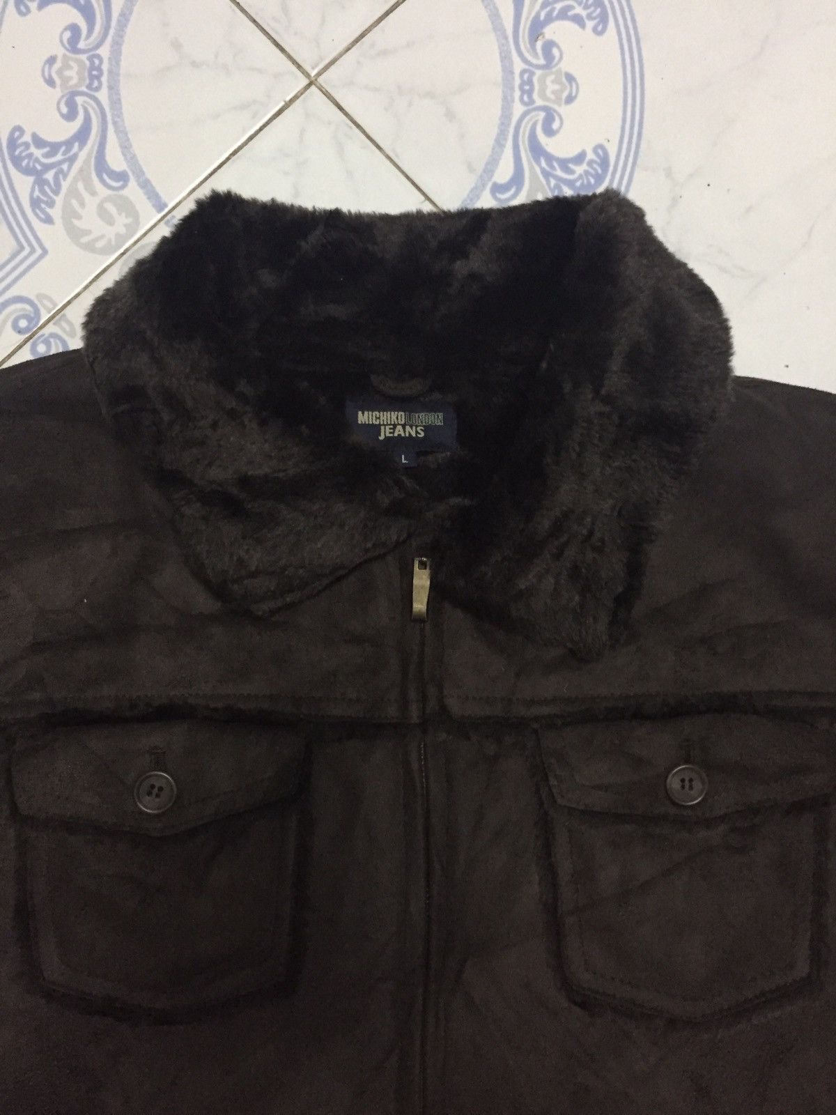 Michiko Koshino Michiko London Jeans Hairy Fleece Collar & Inner Jacket Size US L / EU 52-54 / 3 - 7 Thumbnail