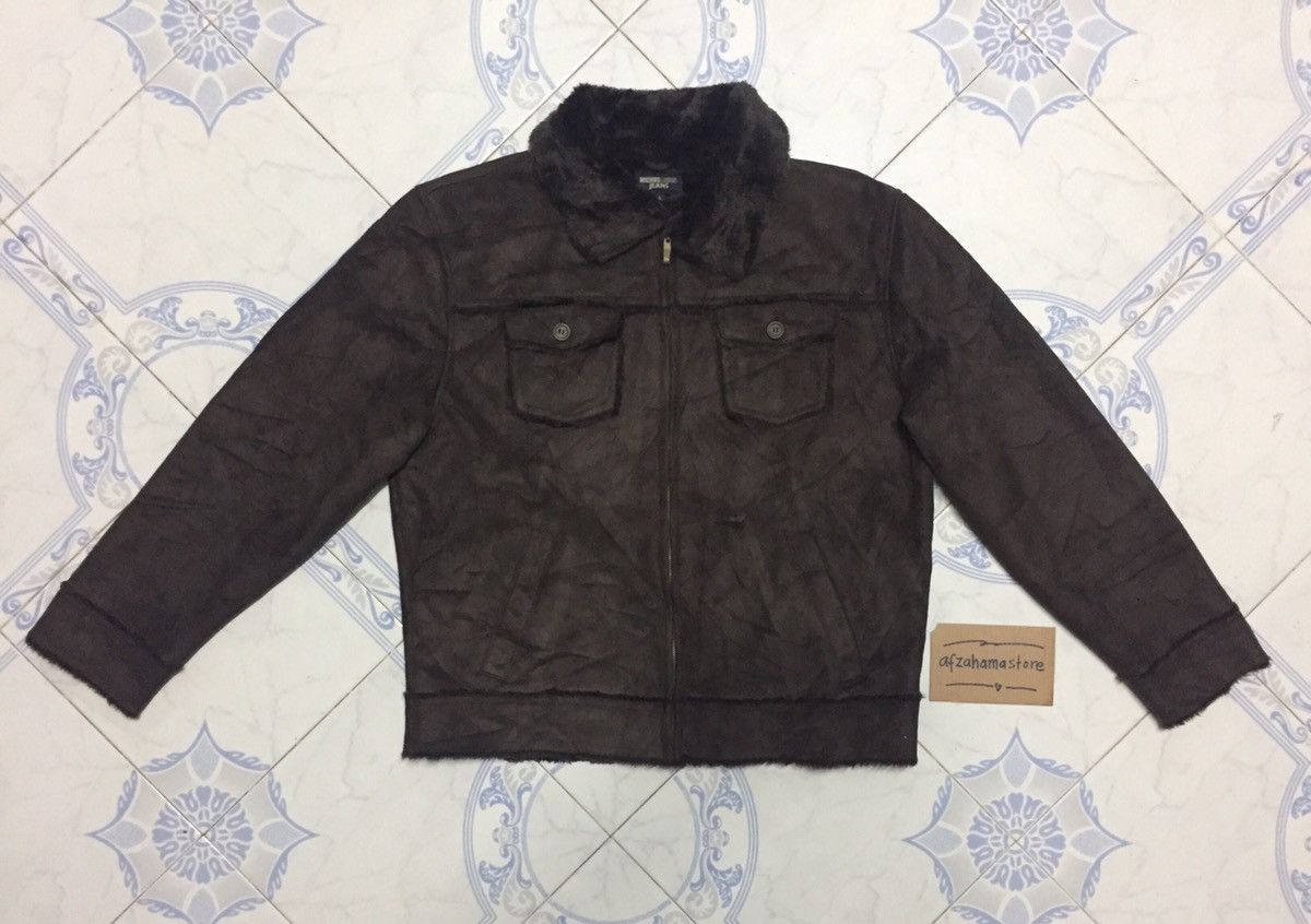 Michiko Koshino Michiko London Jeans Hairy Fleece Collar & Inner Jacket Size US L / EU 52-54 / 3 - 1 Thumbnail