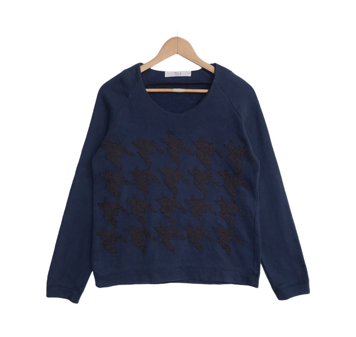 image of Italian Designers Italian Designer Tela Mangiela Aw2013 Birds Wool Patches in Blue (Size Small)