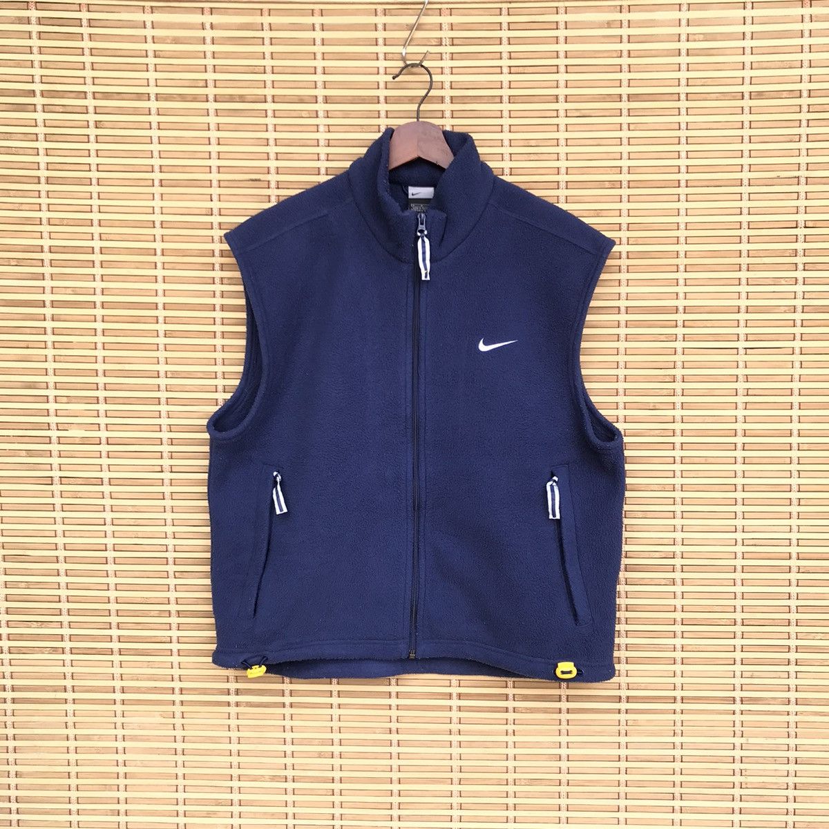 image of Nike Tigerwood Style Fleece Zipper Vest Medium Jacket in Blue, Men's