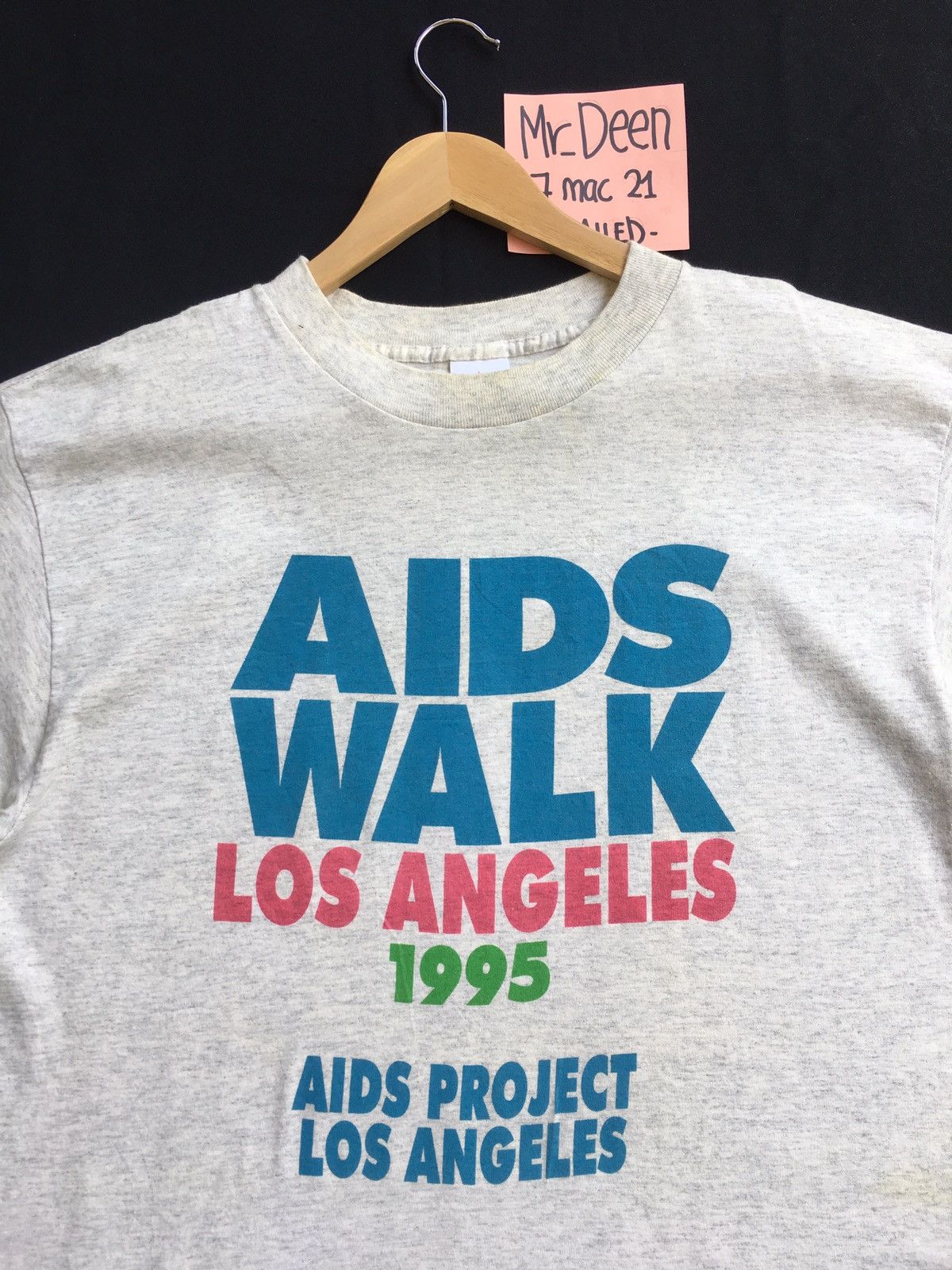 Vintage Vintage 1995 Los Angeles Aids Walk Promo Single Stitch Tee Size US L / EU 52-54 / 3 - 4 Thumbnail