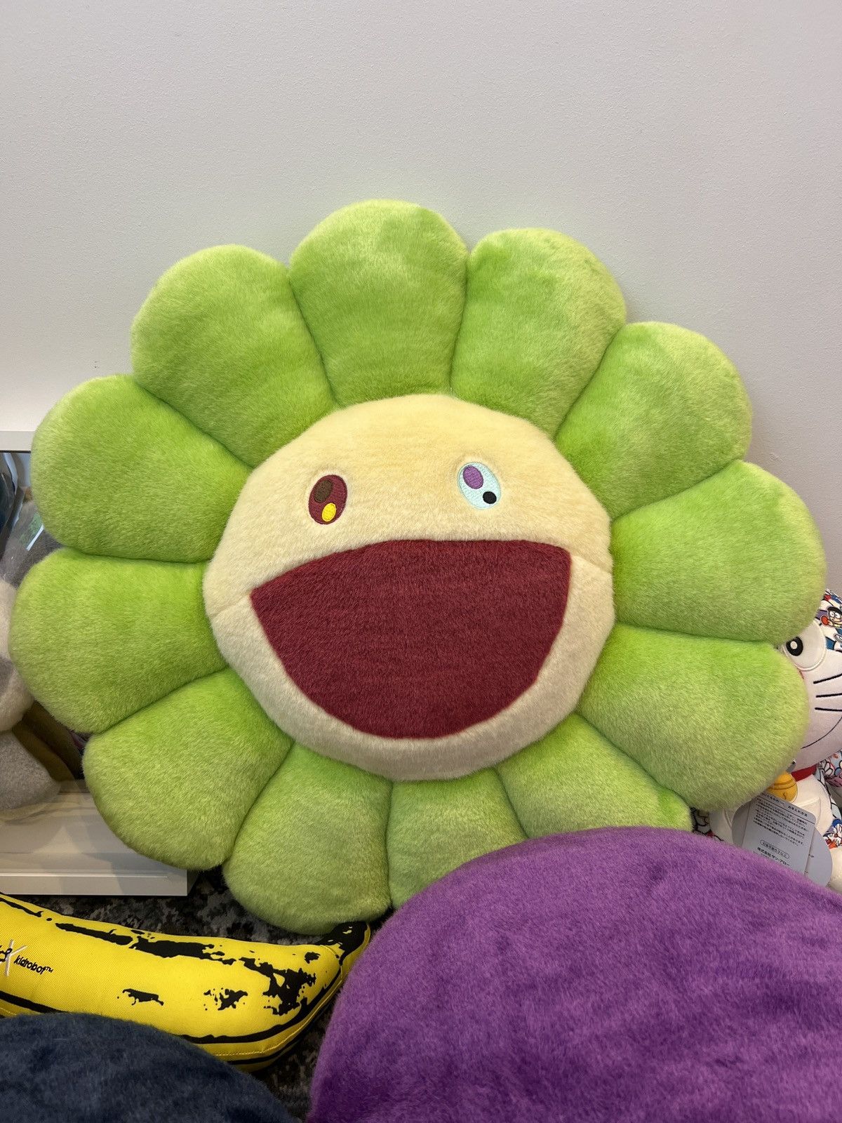 image of Takashi Murakami - Pure Green Flower Cushion 60Cm, Men's