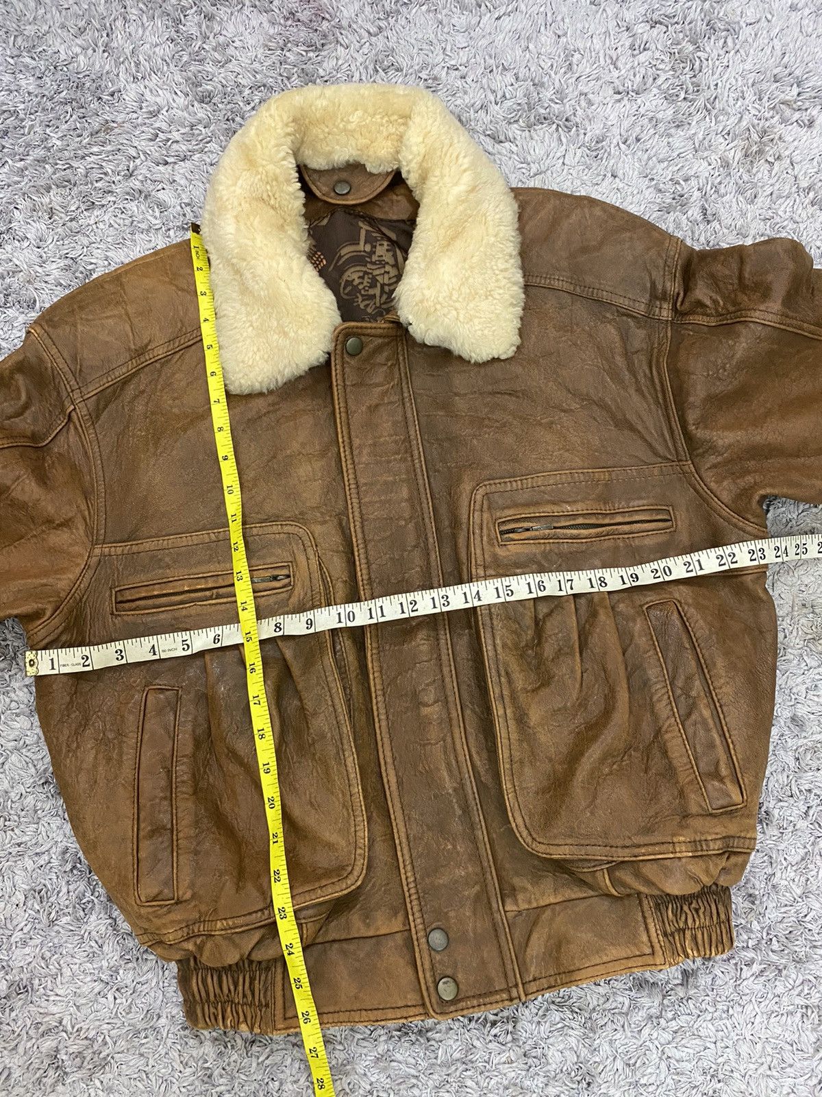 Japanese Brand Vintage 80s Japanese Brand Sherpa Aviator Leather Jacket Size US L / EU 52-54 / 3 - 14 Thumbnail