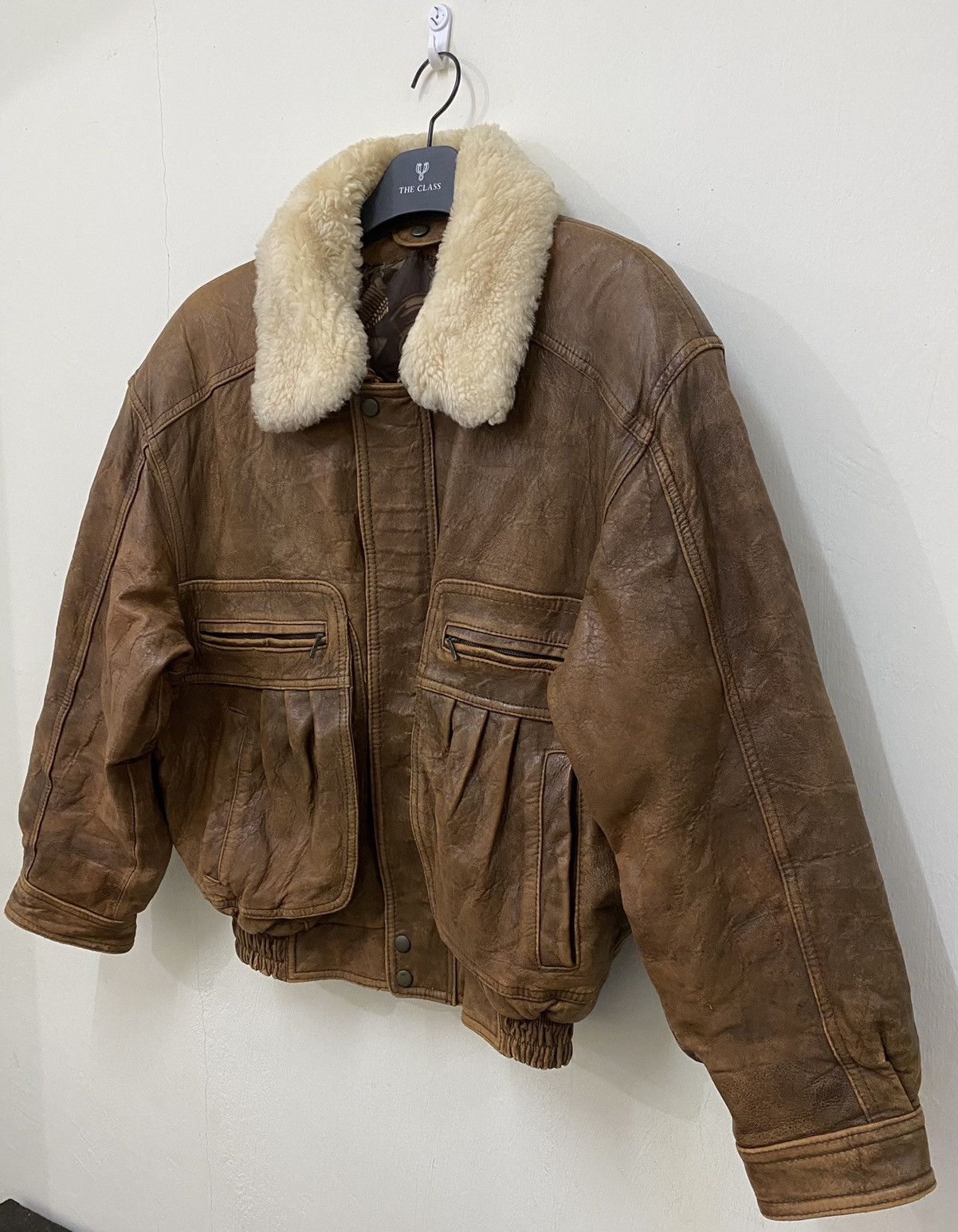 Japanese Brand Vintage 80s Japanese Brand Sherpa Aviator Leather Jacket Size US L / EU 52-54 / 3 - 5 Thumbnail