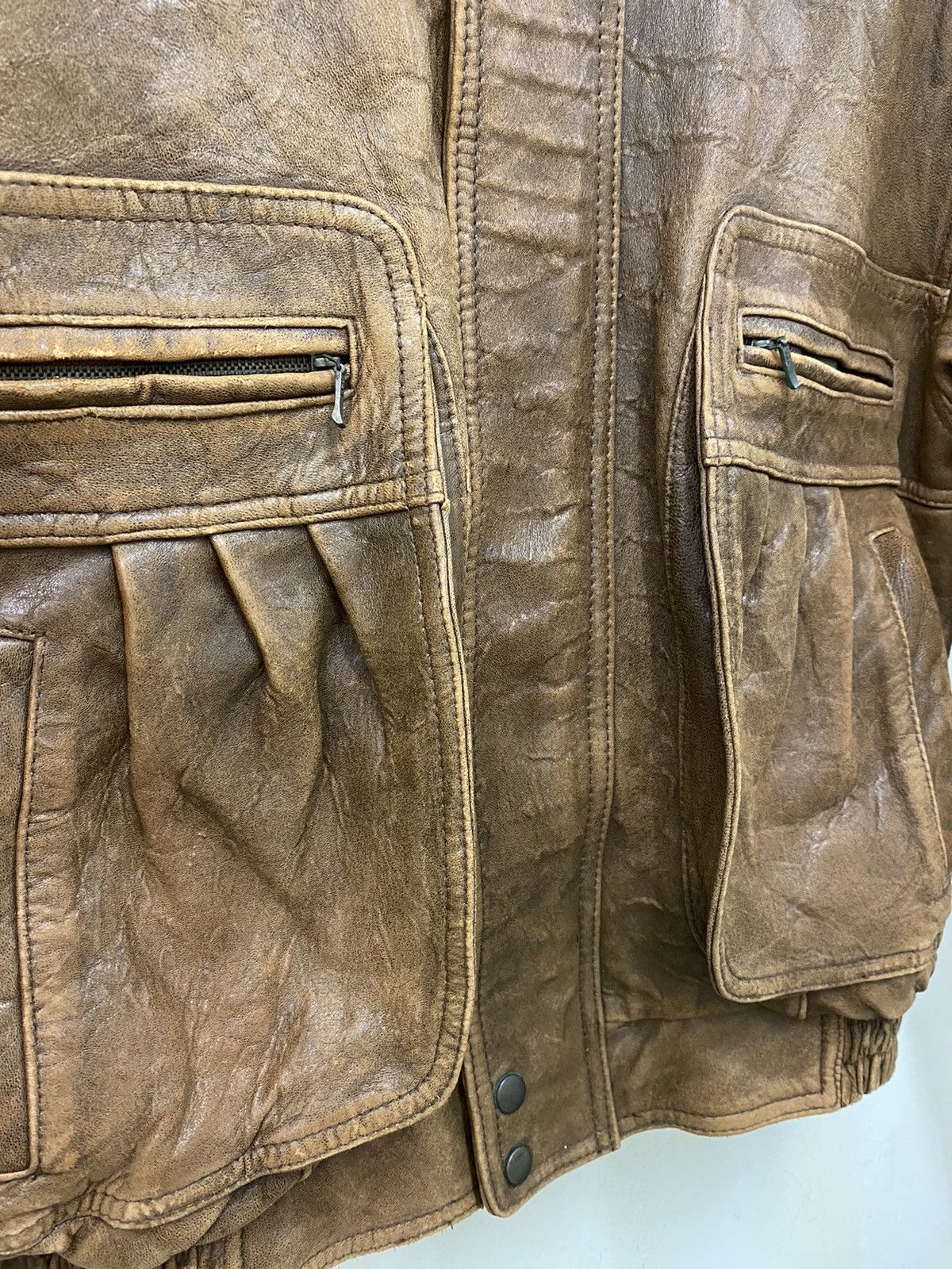 Japanese Brand Vintage 80s Japanese Brand Sherpa Aviator Leather Jacket Size US L / EU 52-54 / 3 - 7 Thumbnail
