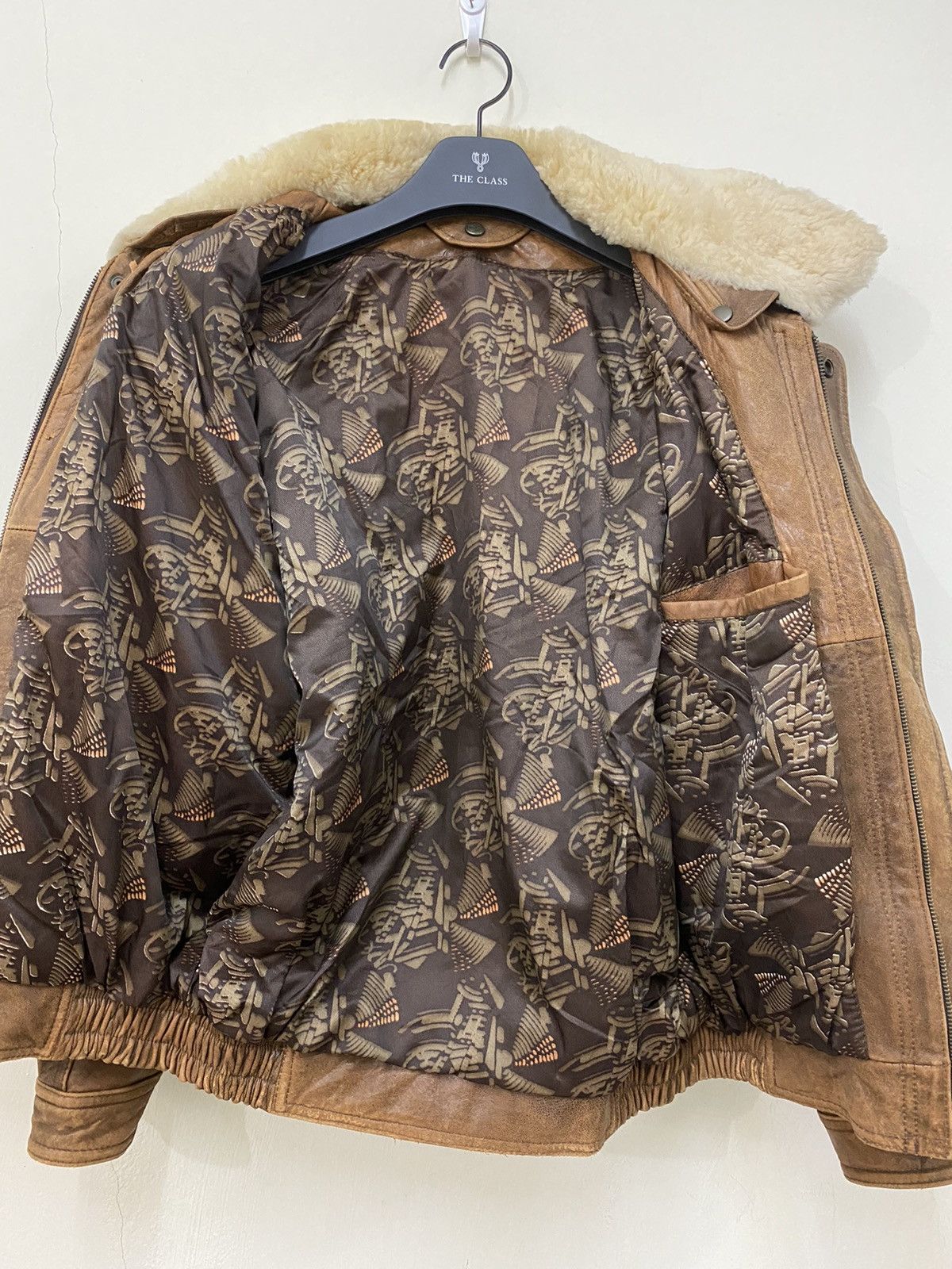 Japanese Brand Vintage 80s Japanese Brand Sherpa Aviator Leather Jacket Size US L / EU 52-54 / 3 - 10 Thumbnail