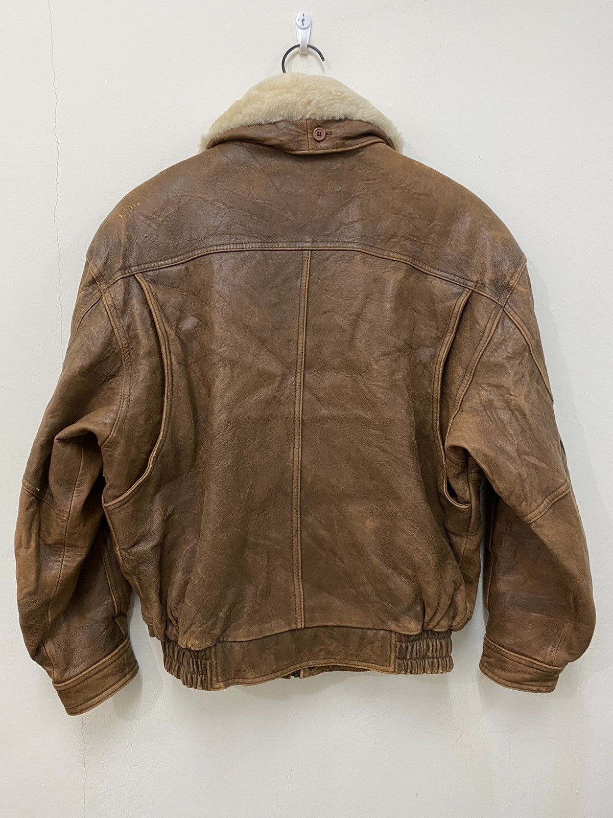 Japanese Brand Vintage 80s Japanese Brand Sherpa Aviator Leather Jacket Size US L / EU 52-54 / 3 - 8 Thumbnail