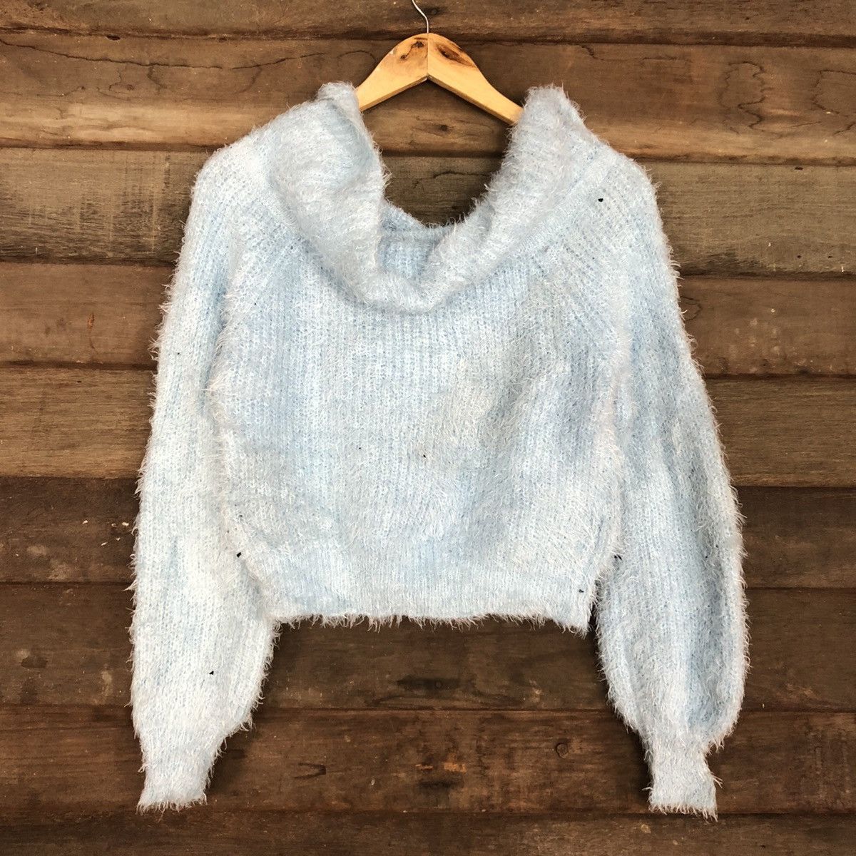 Japanese Brand Japan Blue mohair Shag Shaggy fur fleece Knitwear #c1069 Size S / US 4 / IT 40 - 8 Thumbnail