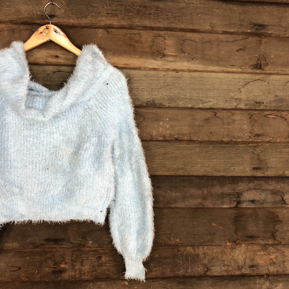 Japanese Brand Japan Blue mohair Shag Shaggy fur fleece Knitwear #c1069 Size S / US 4 / IT 40 - 5 Thumbnail
