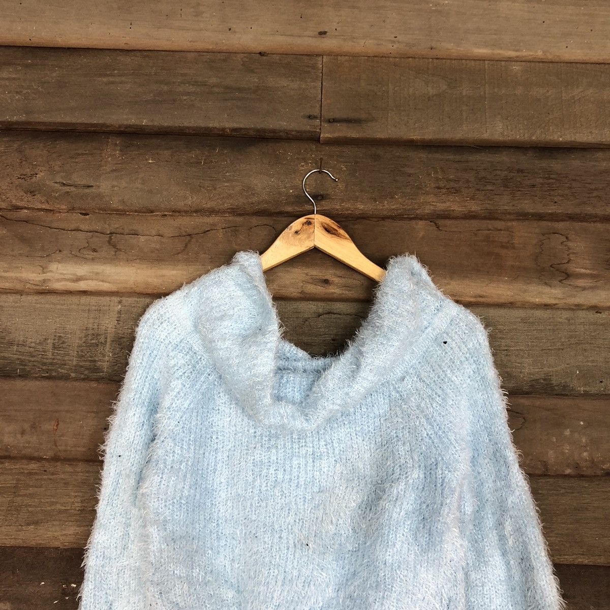Japanese Brand Japan Blue mohair Shag Shaggy fur fleece Knitwear #c1069 Size S / US 4 / IT 40 - 2 Thumbnail