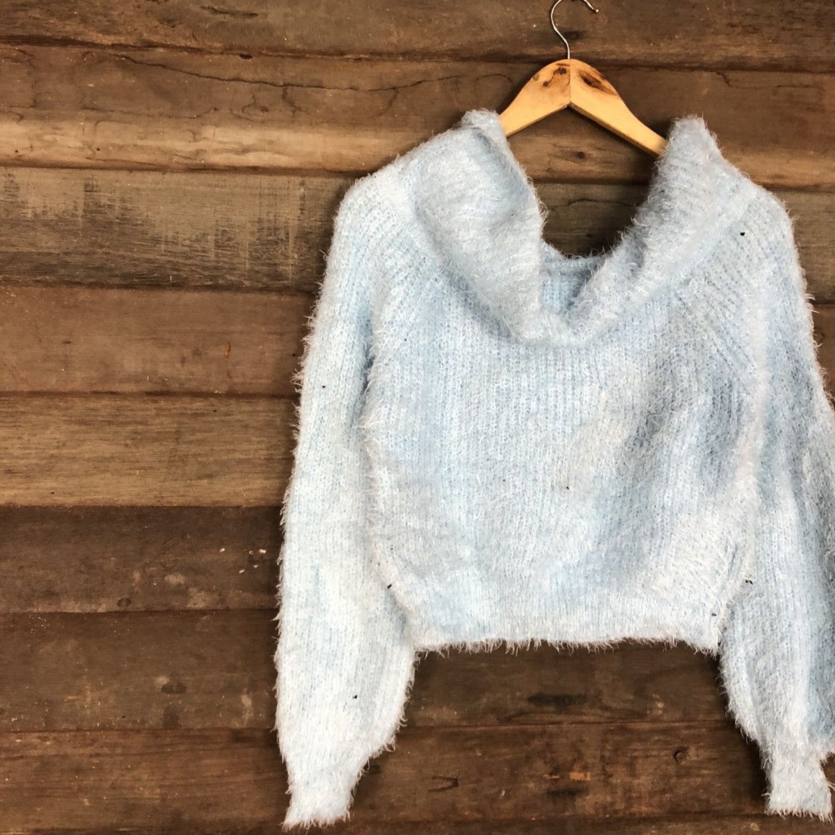 Japanese Brand Japan Blue mohair Shag Shaggy fur fleece Knitwear #c1069 Size S / US 4 / IT 40 - 7 Thumbnail