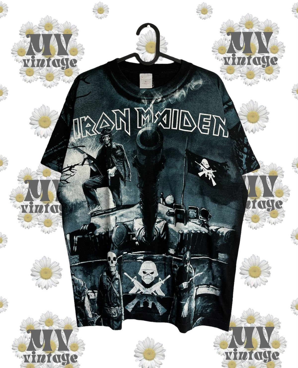 IRON MAIDEN Iron Maiden Band T-shirt Band T Men's XXL unclear black type Vintage Second Hand