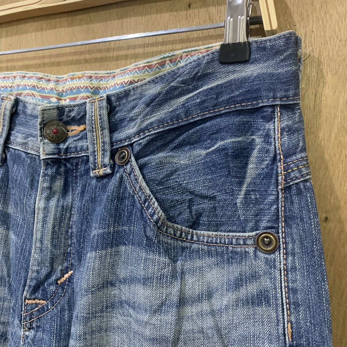 Edwin EDWIN EXCLUSIVE VINTAGE Navajo Handcraft Rugged Denim Jean Size US 32 / EU 48 - 8 Thumbnail