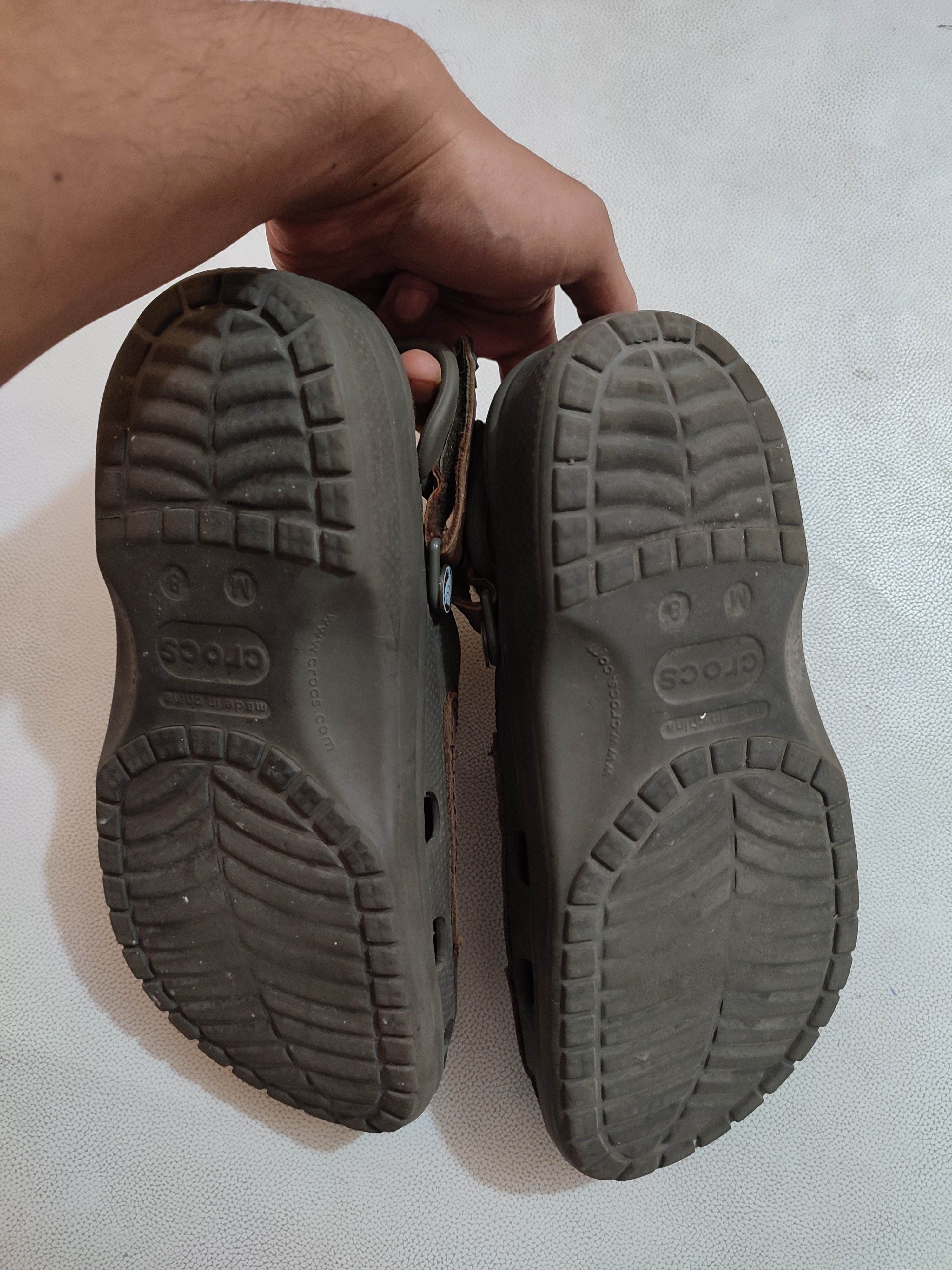 Crocs Crocs Sandals With Mixing Leather Material Classic Design Size US 8 / EU 41 - 8 Thumbnail