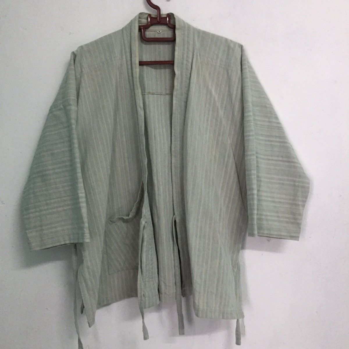 image of Free Style x Kimono Japan Dragon Faded Stripes Japanese Kimono Like Sashiko Kimono Design (Size Med